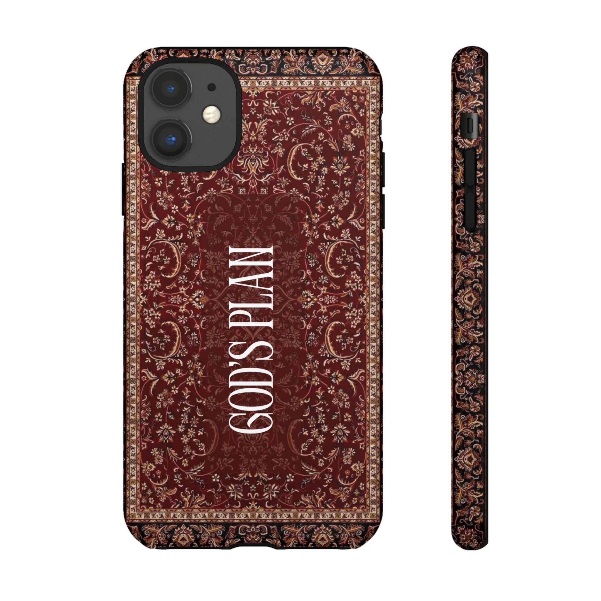 God's Plan — Vintage Tapestry Christian Tough Phone Case | Boho Faith Cover