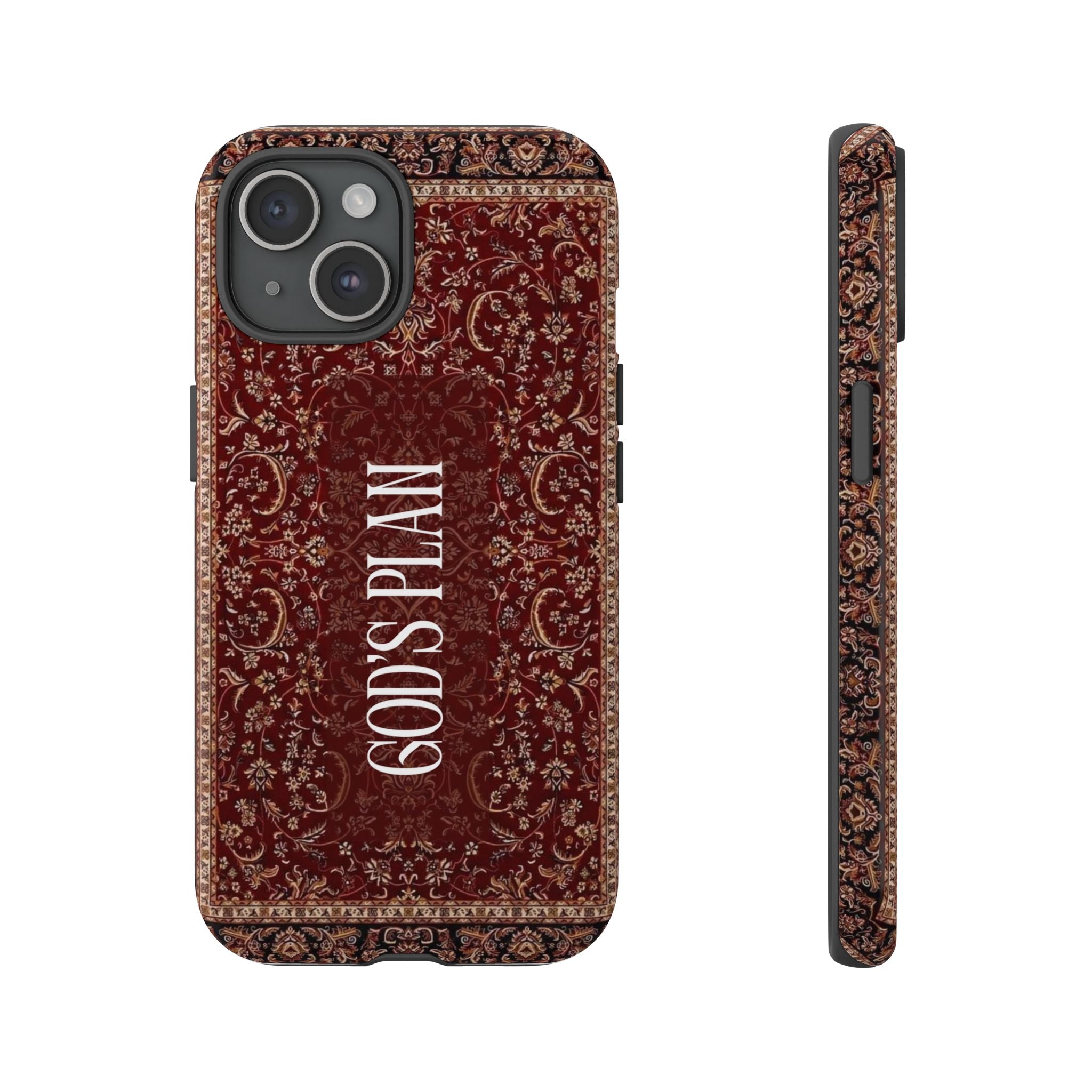 God's Plan — Vintage Tapestry Christian Tough Phone Case | Boho Faith Cover