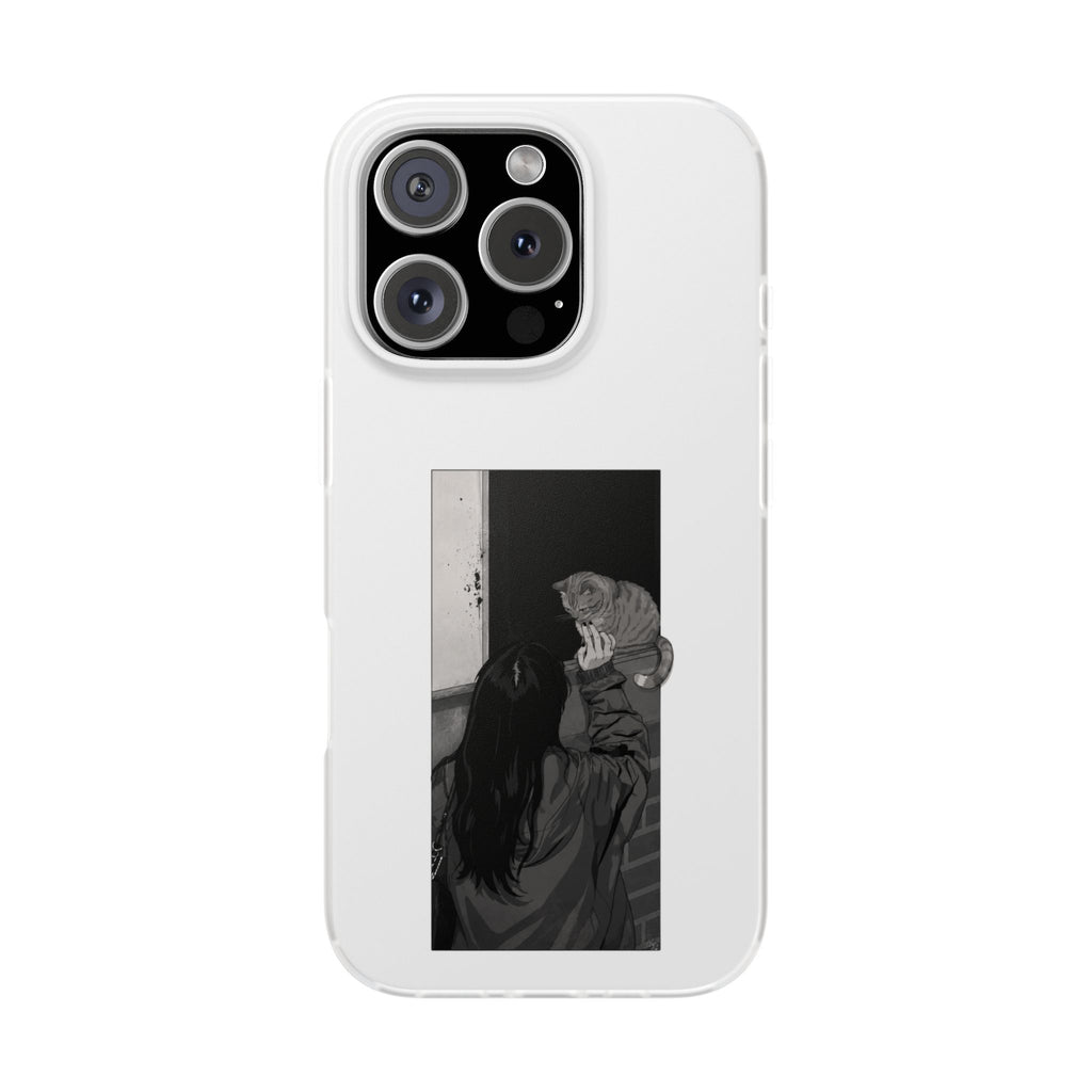 Black & White Cat Window Art Flexi Case