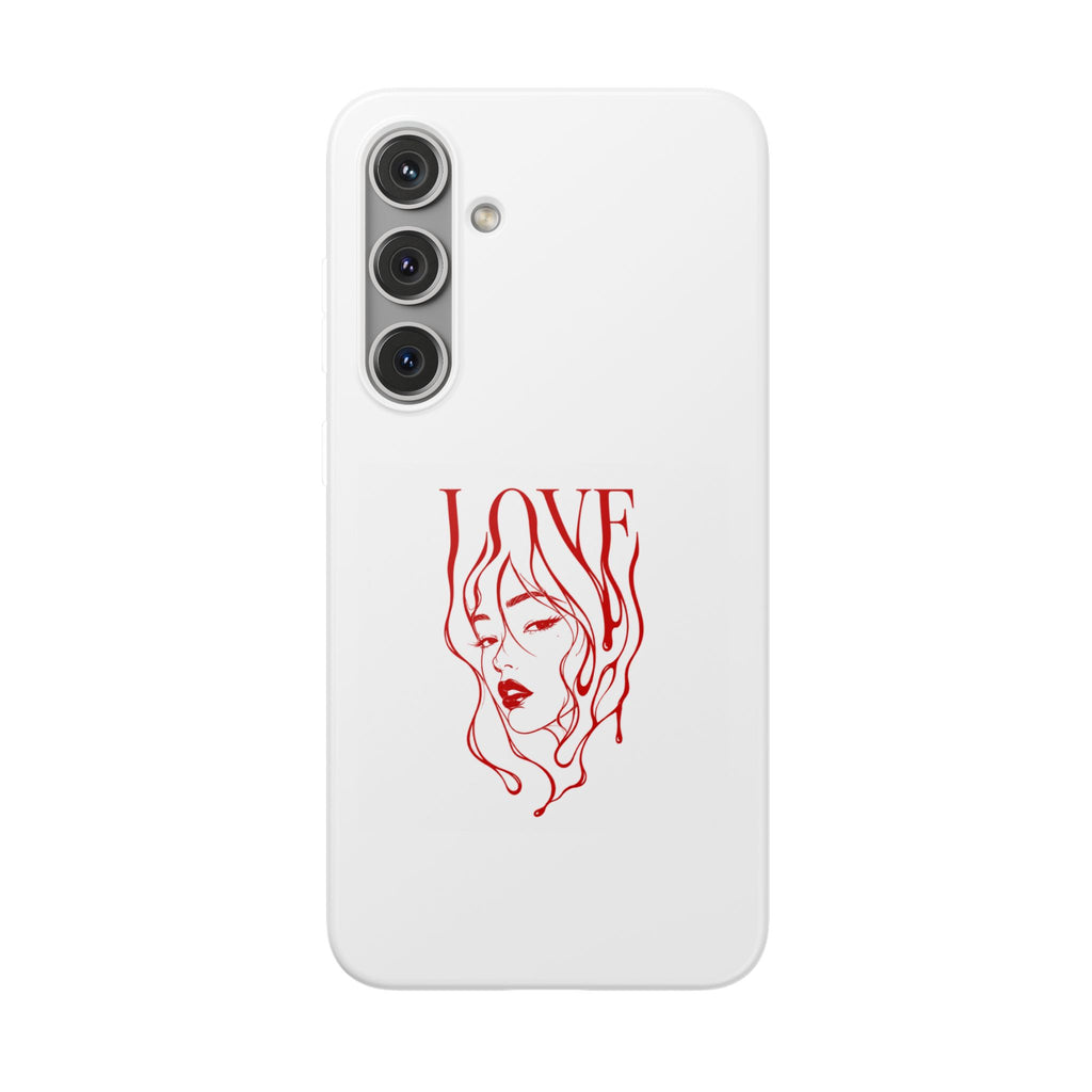 Red Line Art 'LOVE'  Face Design - Flexi Case