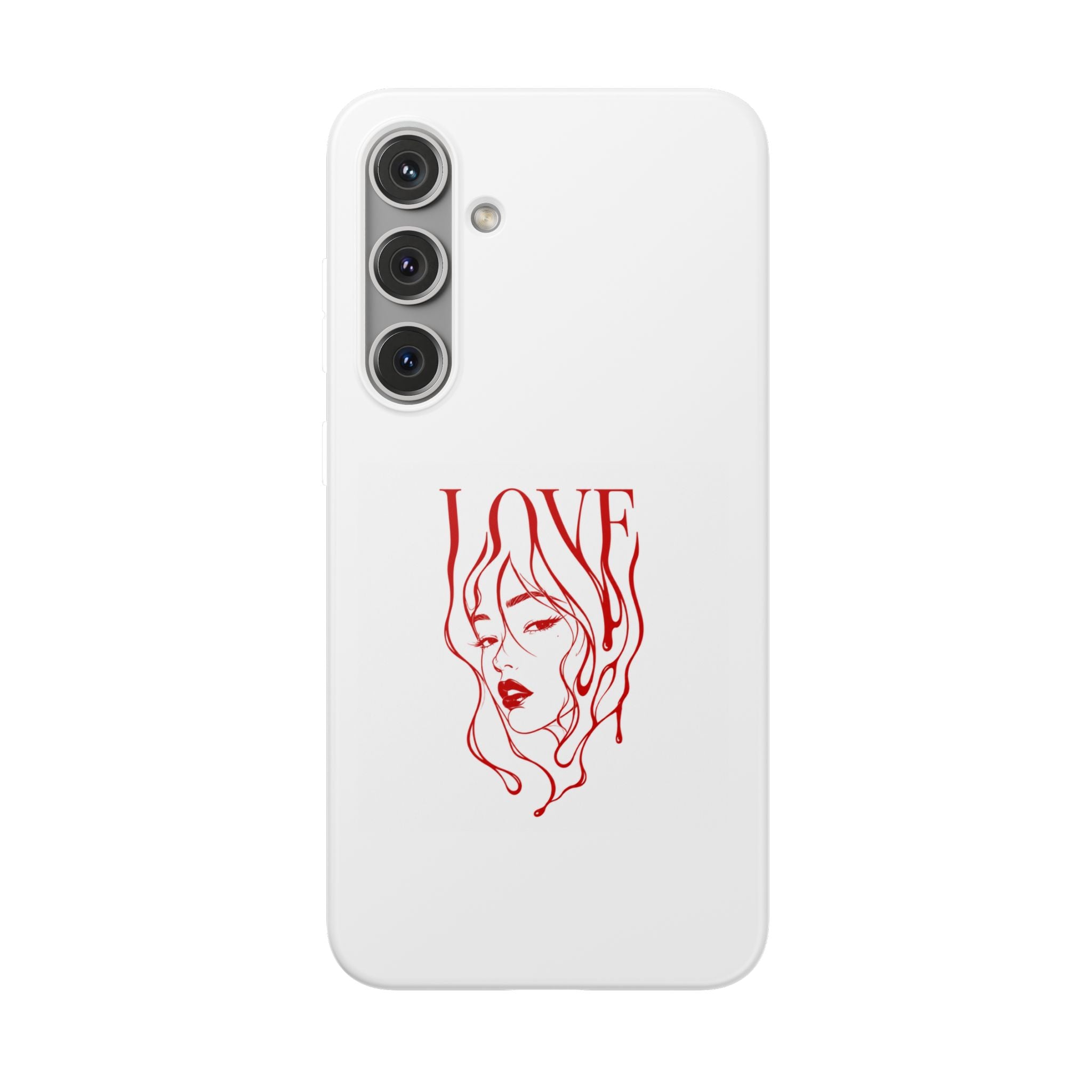 Red Line Art 'LOVE'  Face Design - Flexi Case