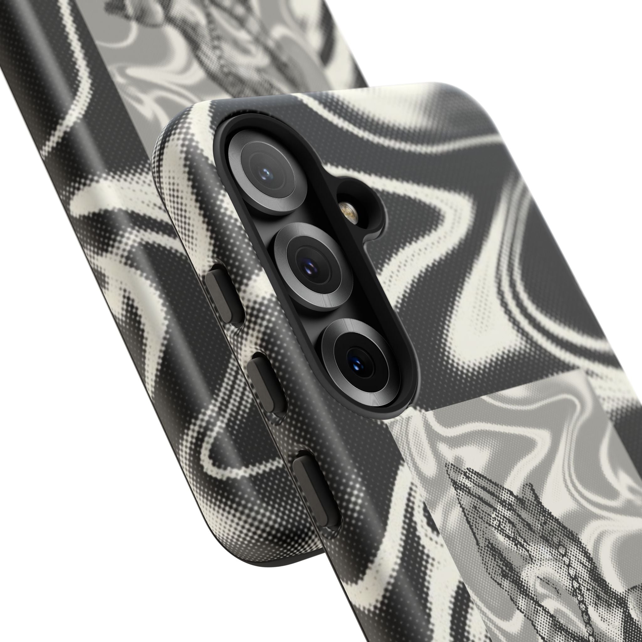 Praying Hands Phone Case – Black White Marble Spiritual Design