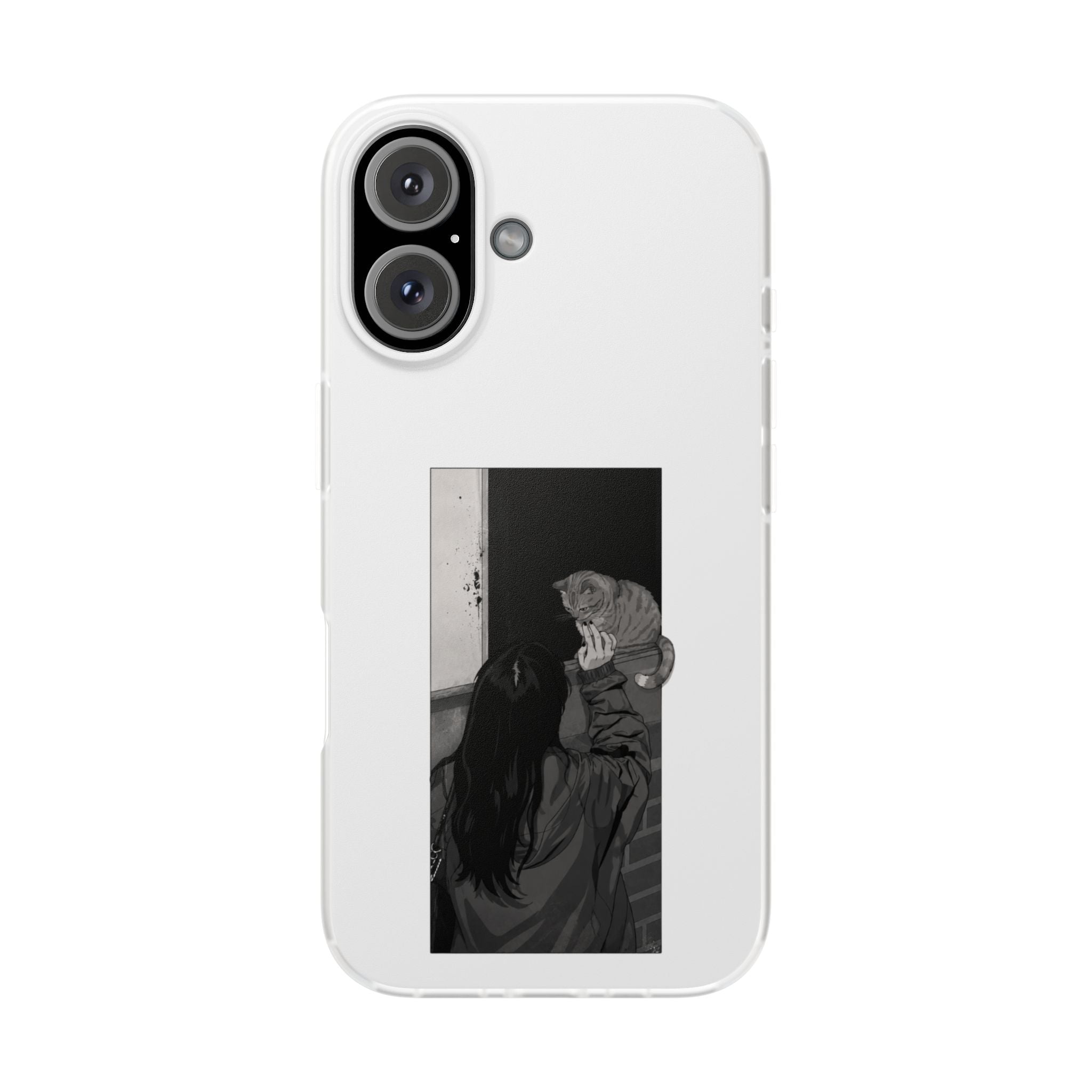 Black & White Cat Window Art Flexi Case