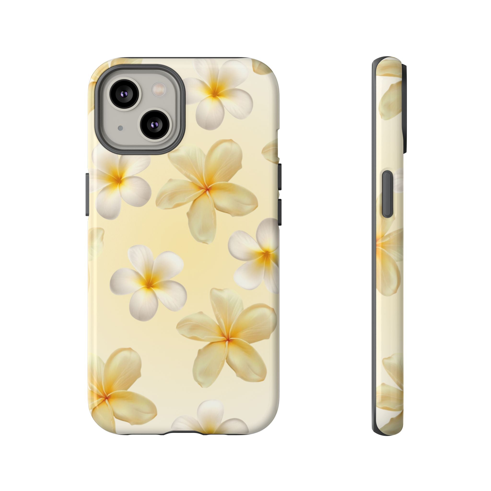 Plumeria Floral Phone Case — Tropical Yellow Hard Phone Cover