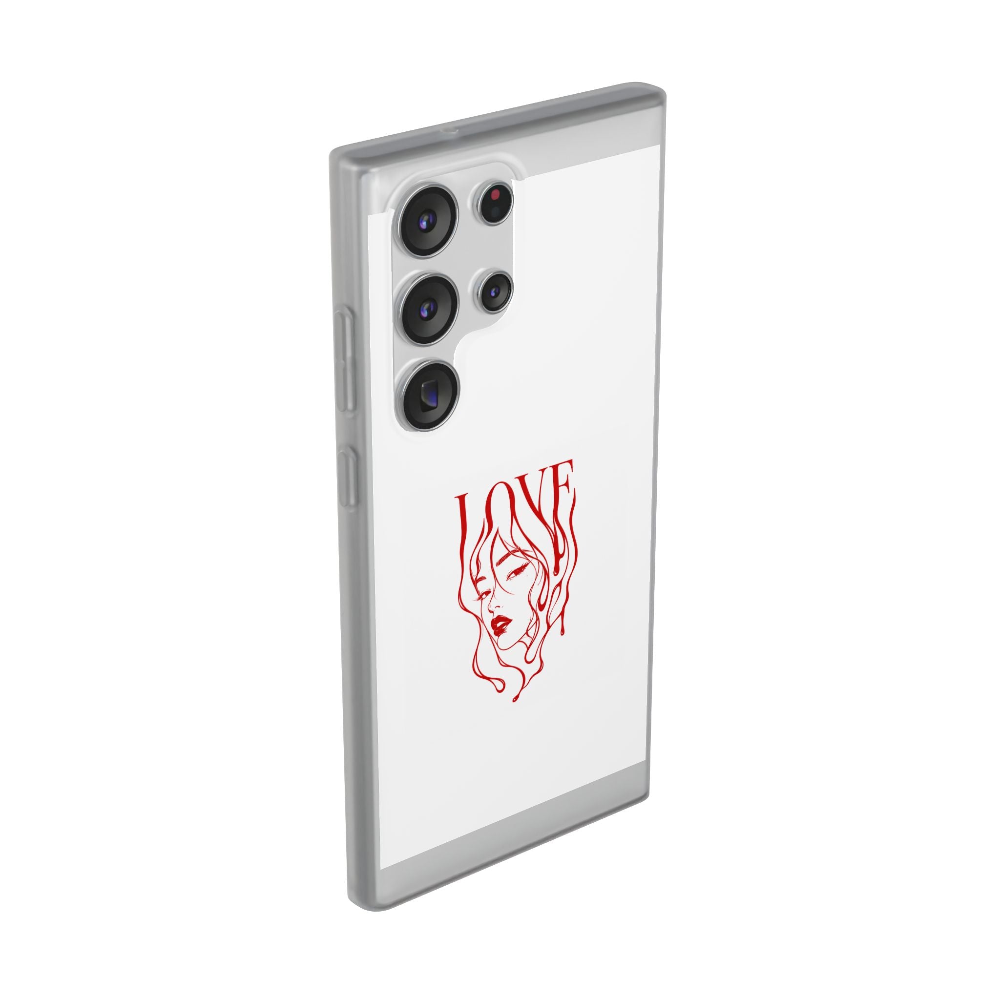 Red Line Art 'LOVE'  Face Design - Flexi Case