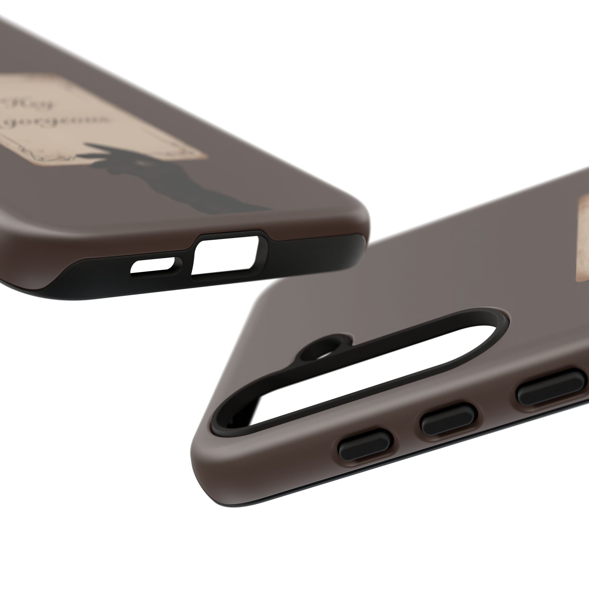 Hey Gorgeous Phone Case — Brown Lip Print & Shadow Hand Protective Cover