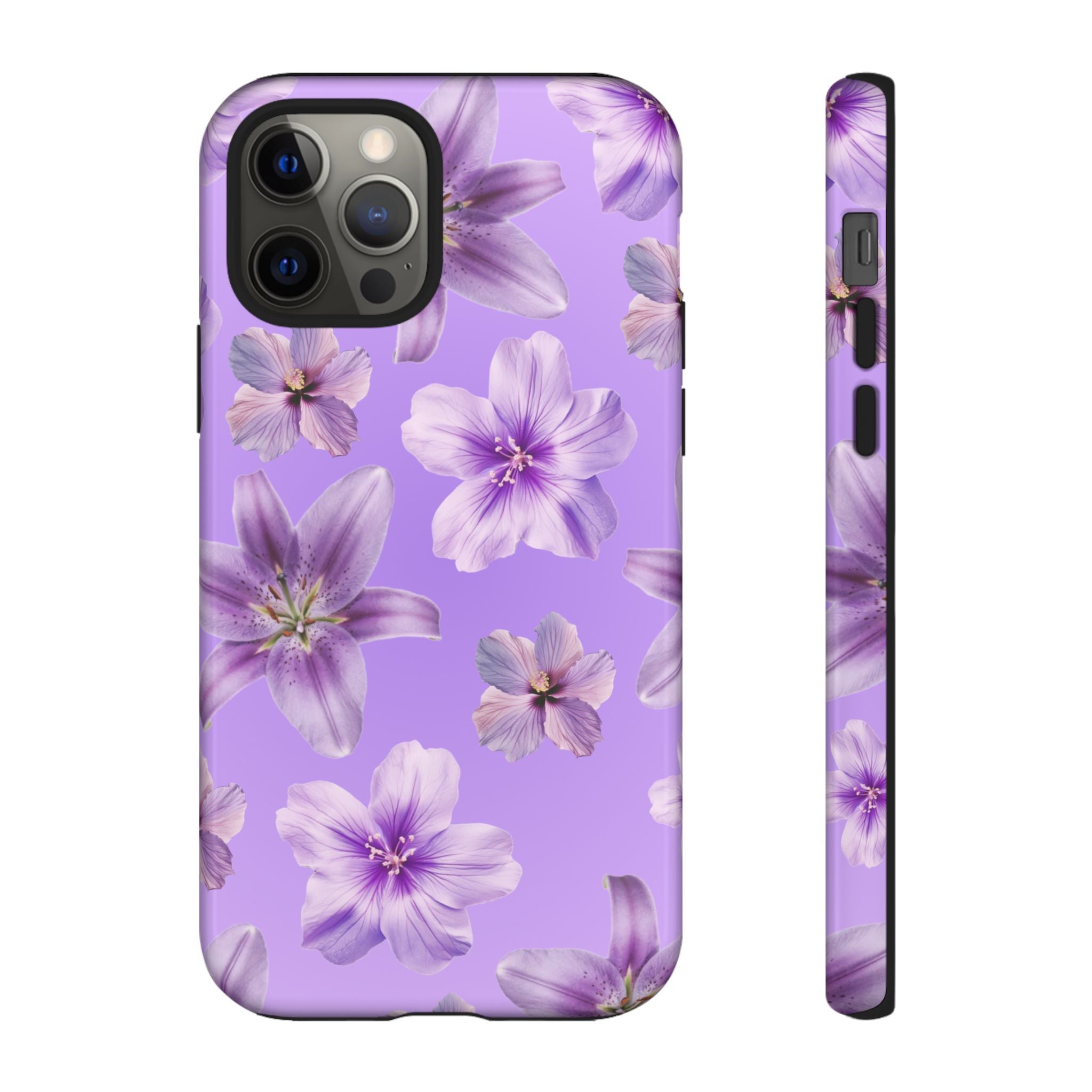 Floral Lavender Tough Phone Case – Purple Blossom Protective Cover