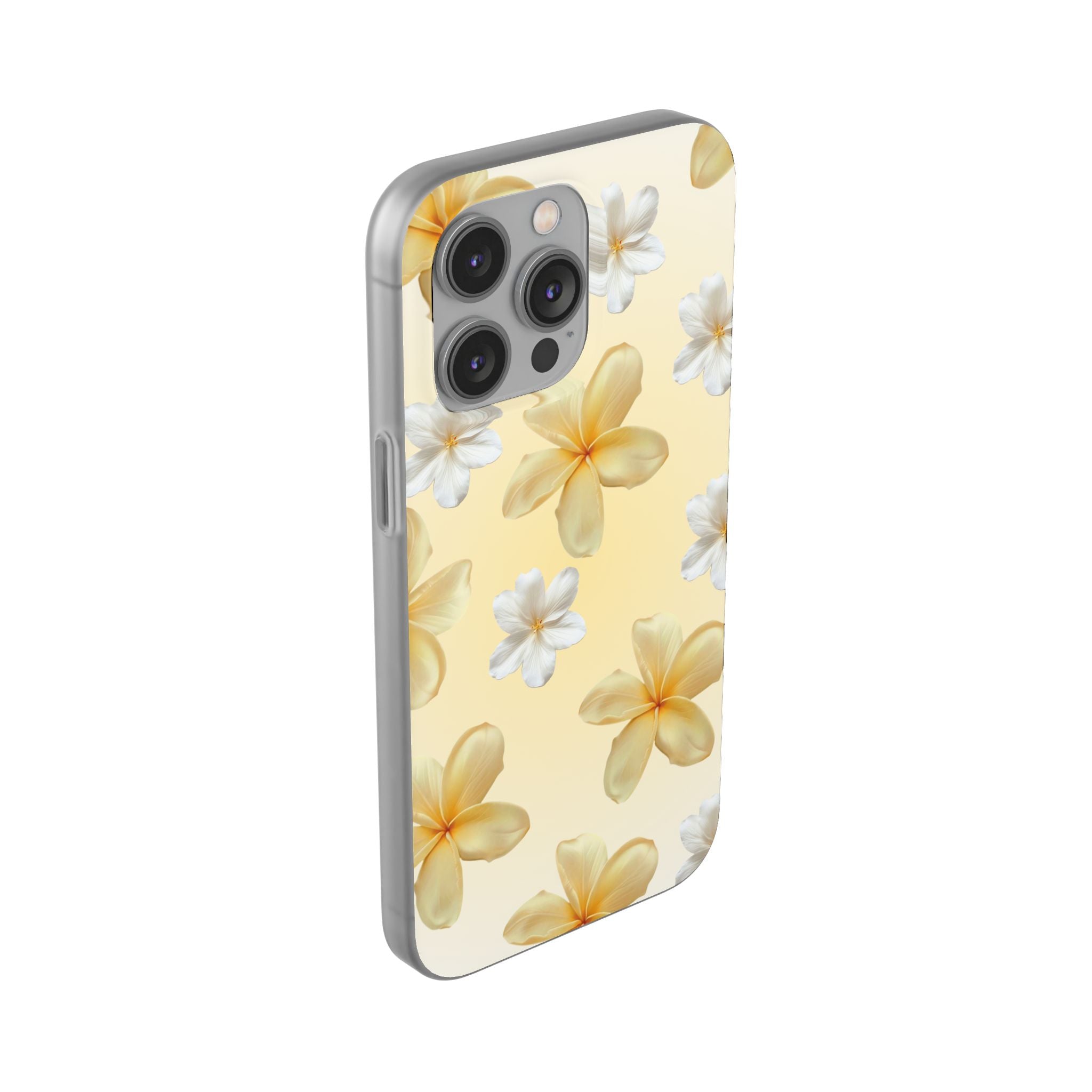 Plumeria Floral Phone Case — Yellow Tropical Flower Protective Case