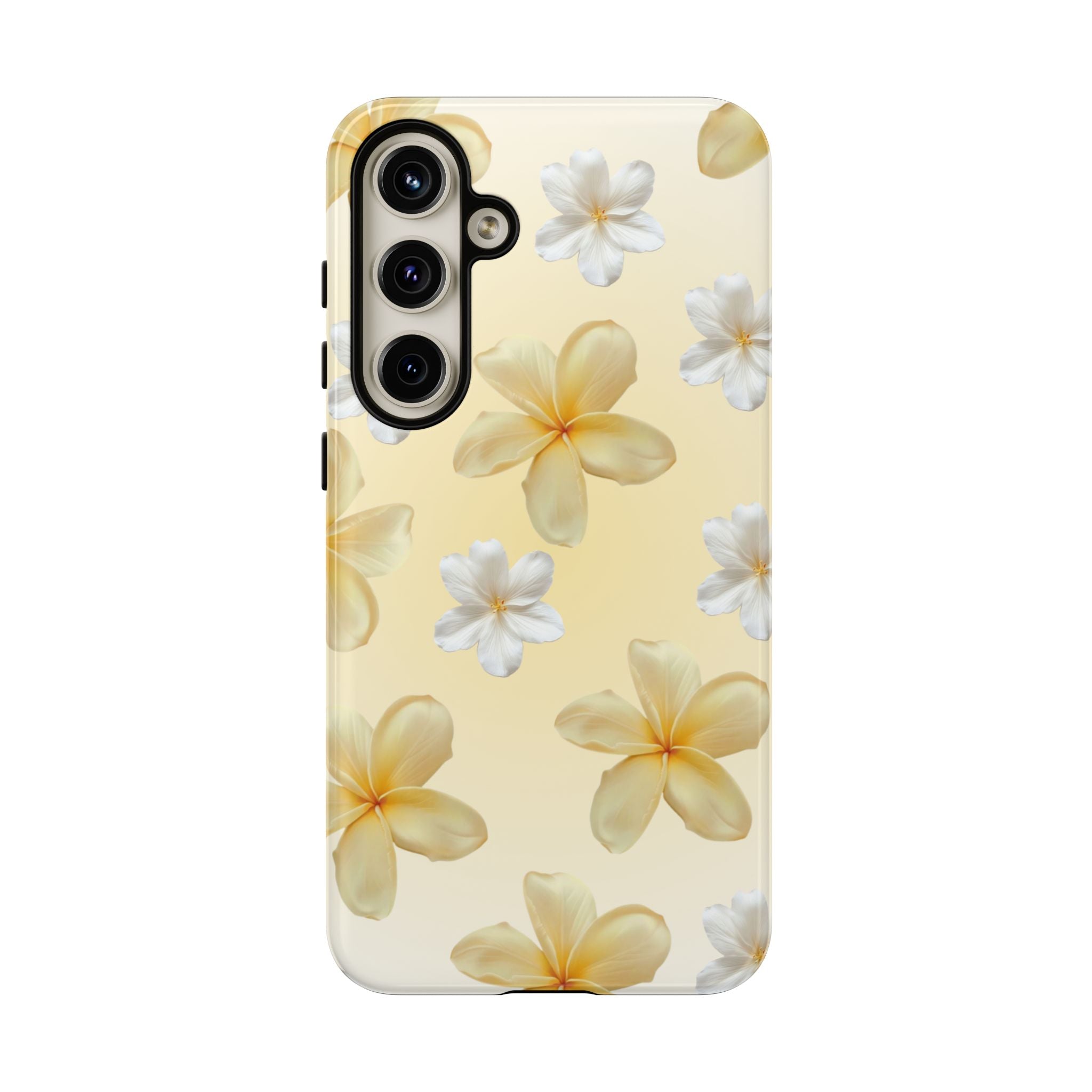 Plumeria Floral Tough Phone Case — Yellow Tropical Protection