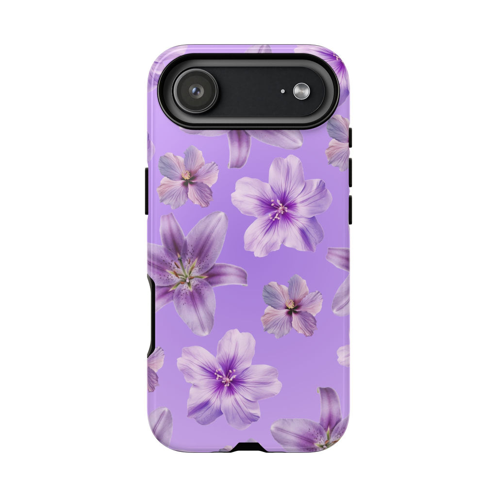 Floral Lavender Tough Phone Case – Purple Blossom Protective Cover