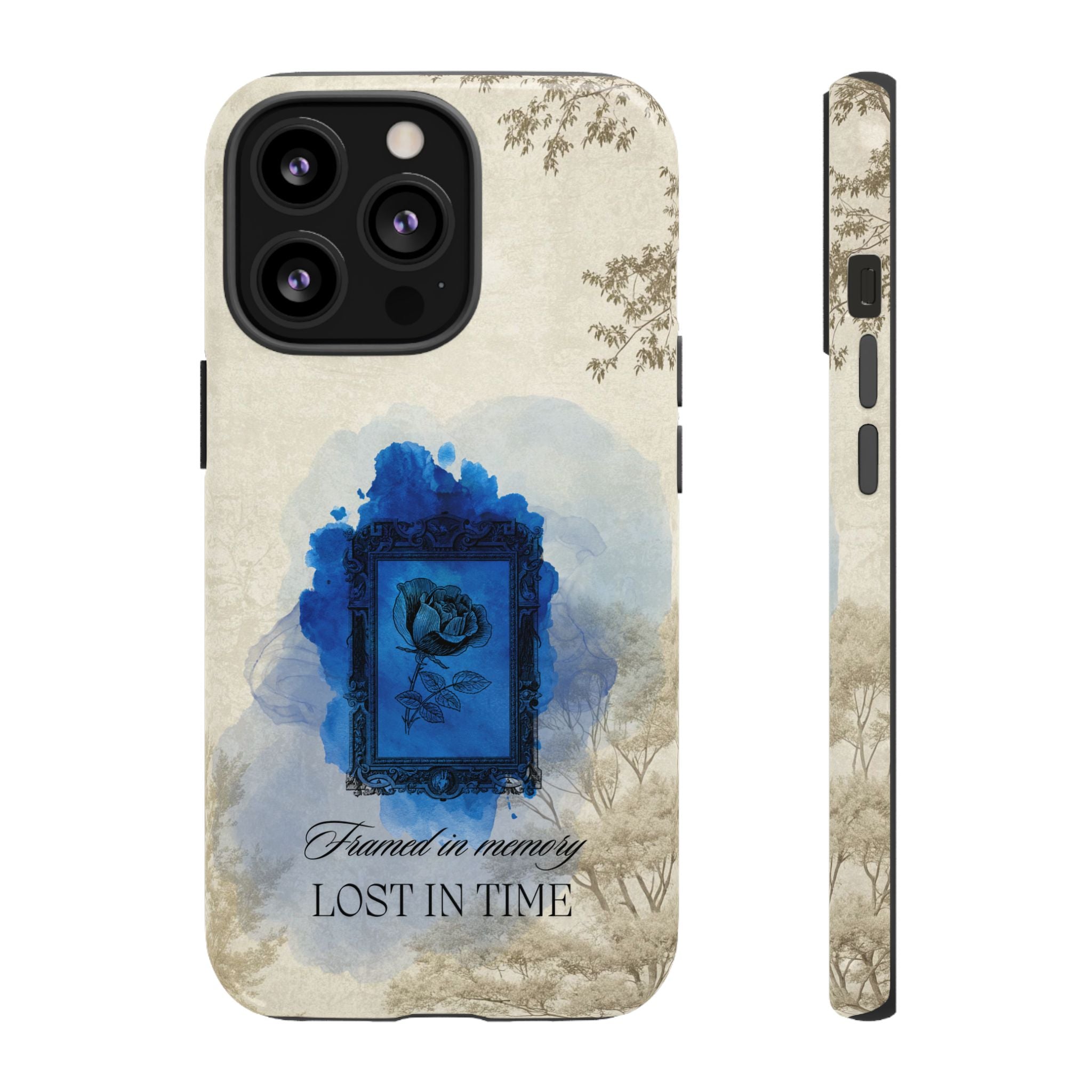 Vintage Blue Rose Phone Case – "Lost in Time" Protective Cover