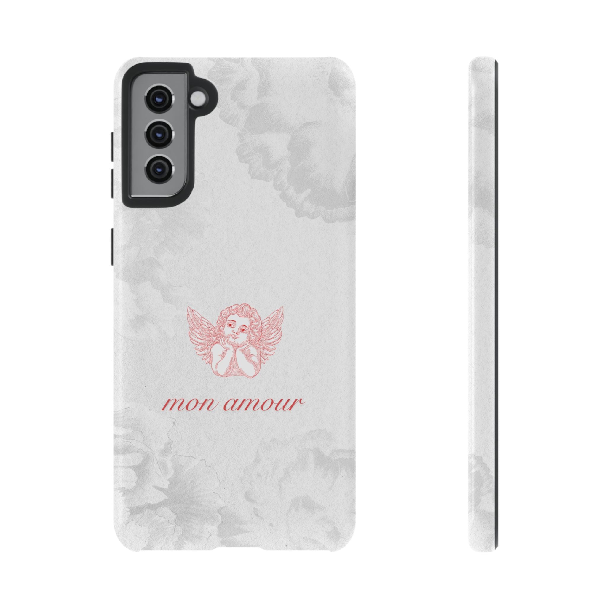 Tough Case — 'mon amour' Pink Cherub Floral Phone Case