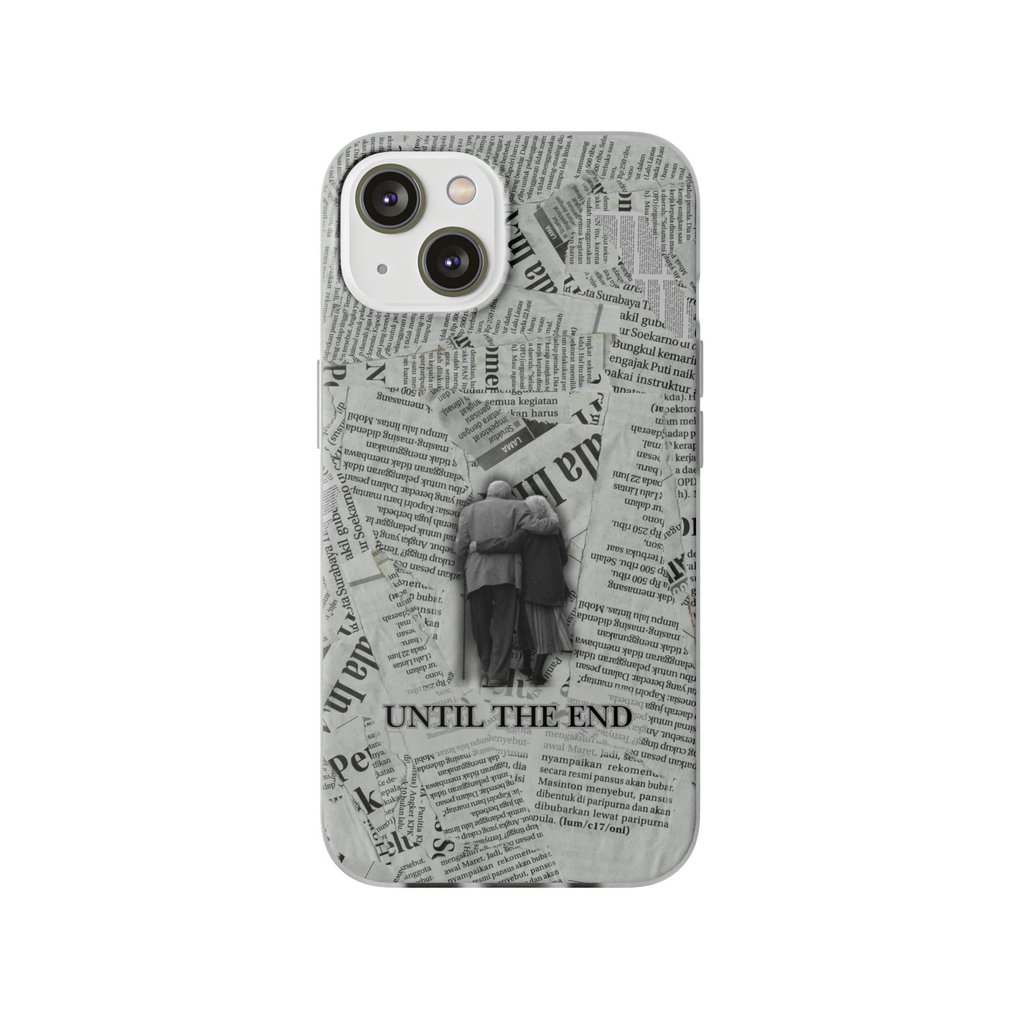 Newspaper Collage 'Until The End' Phone Case - Romantic Vintage iPhone Cover