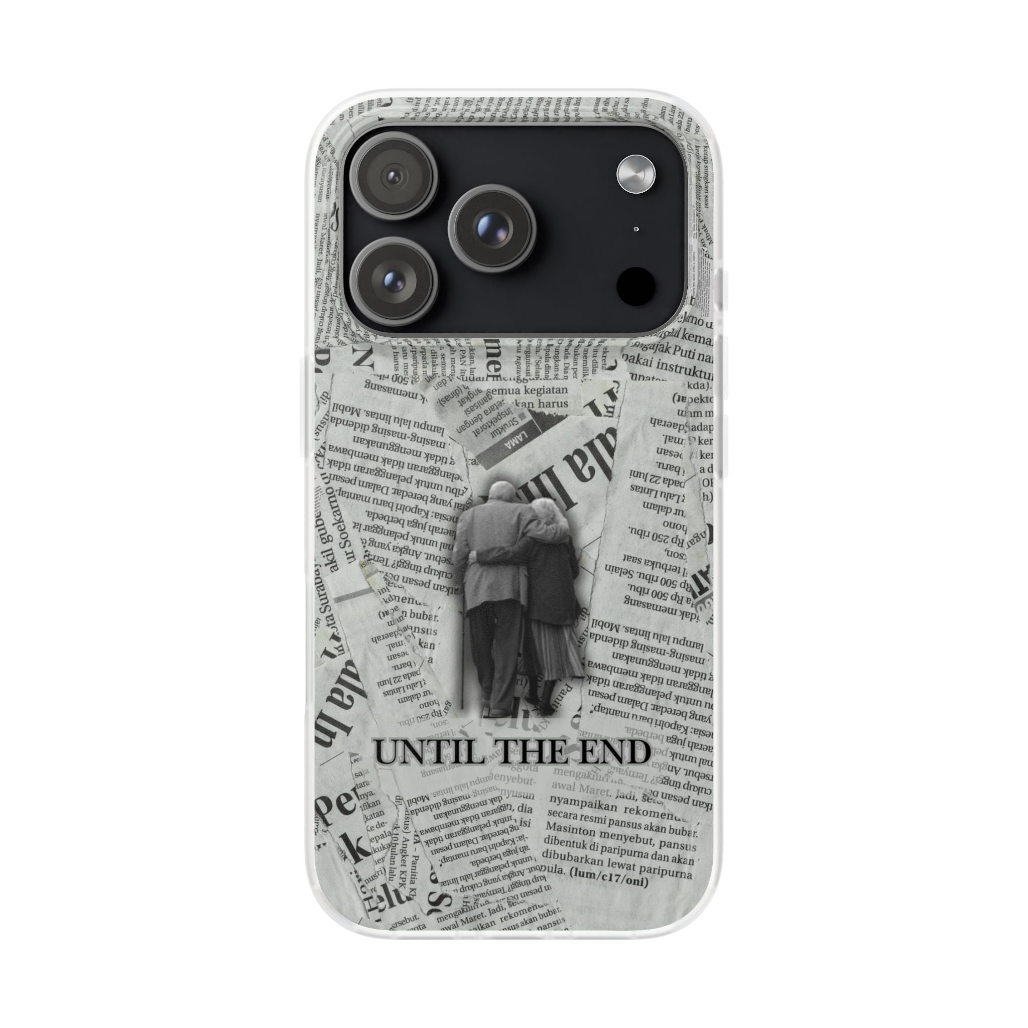 Newspaper Collage 'Until The End' Phone Case - Romantic Vintage iPhone Cover