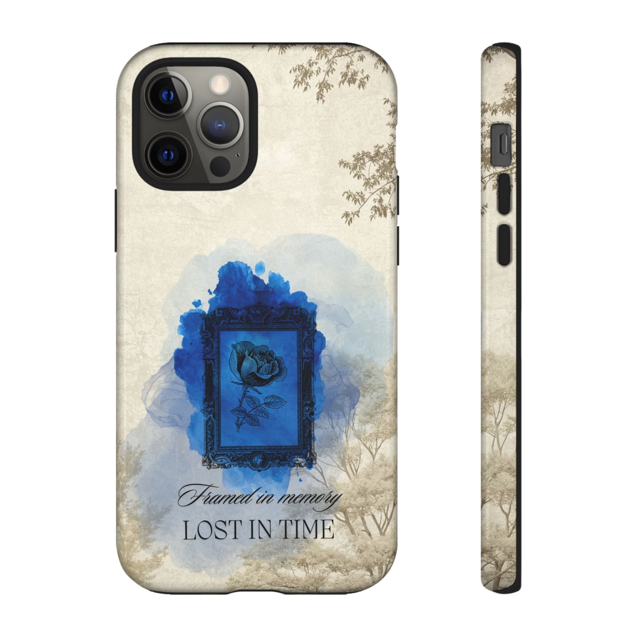 Vintage Blue Rose Phone Case – "Lost in Time" Protective Cover