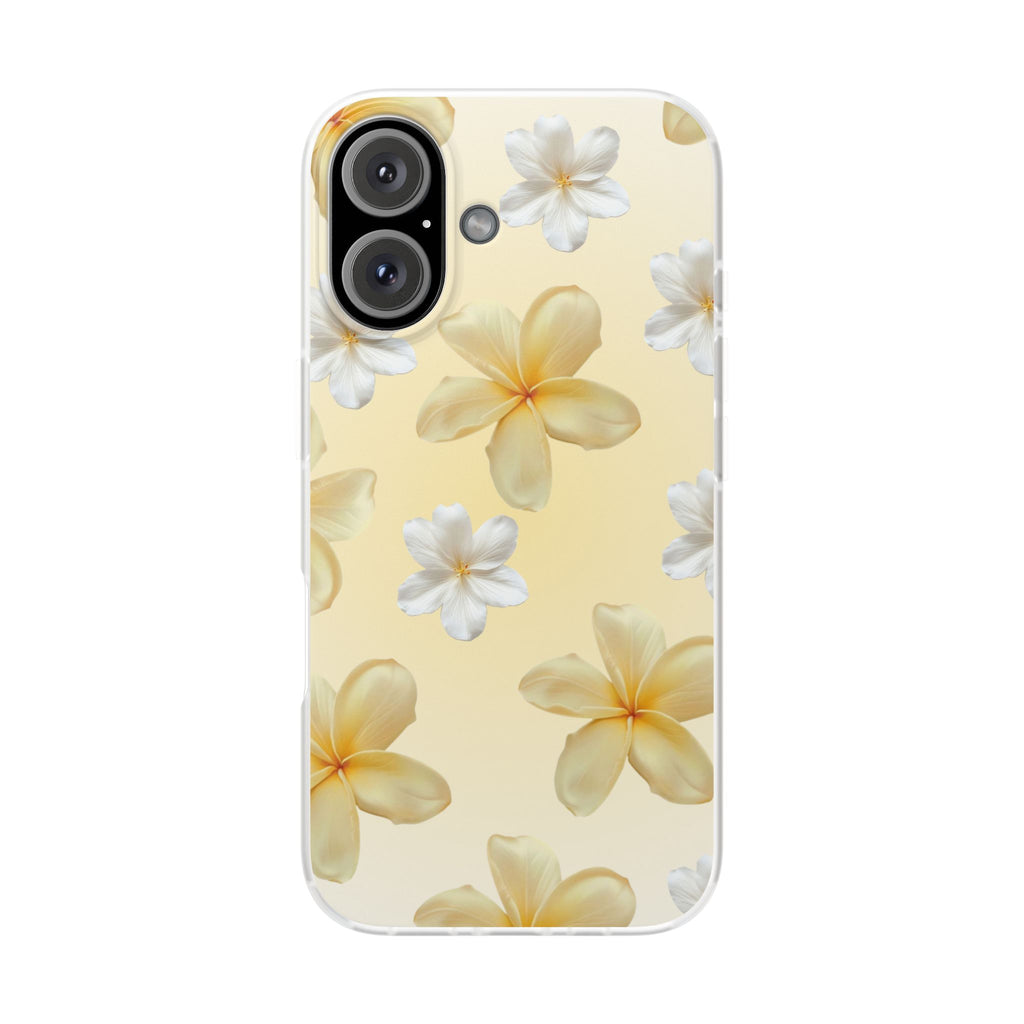 Plumeria Floral Phone Case — Yellow Tropical Flower Protective Case