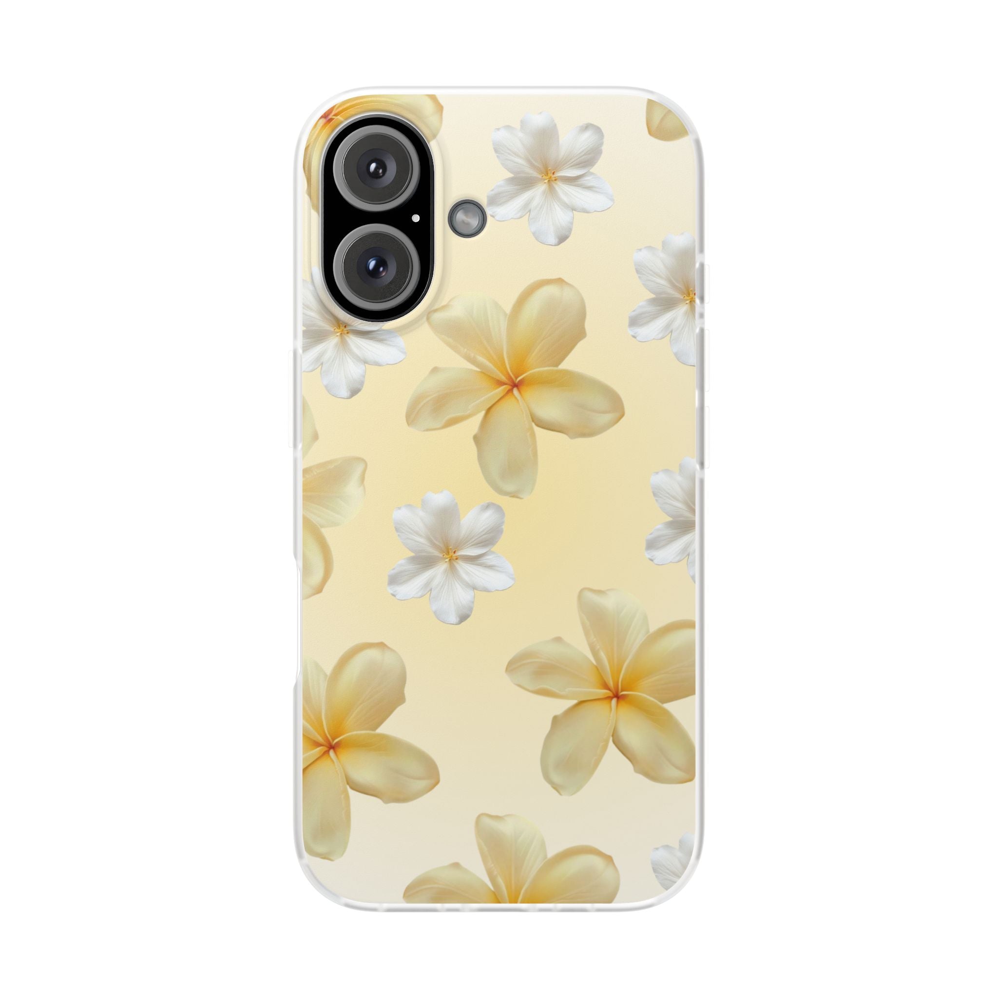 Plumeria Floral Phone Case — Yellow Tropical Flower Protective Case