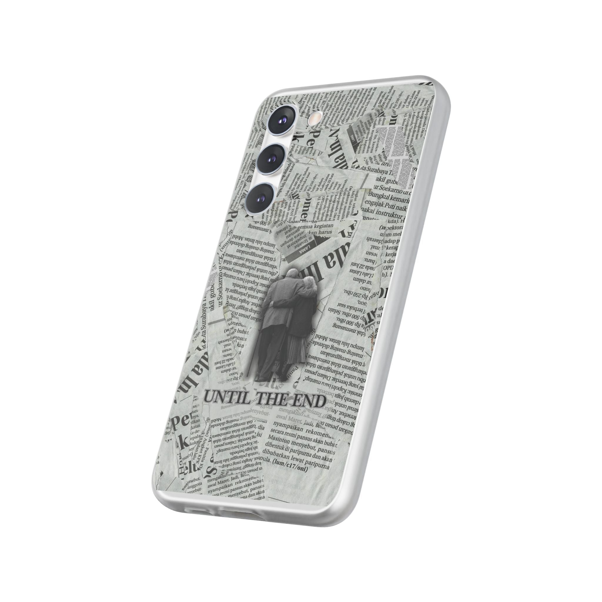 Newspaper Collage 'Until The End' Phone Case - Romantic Vintage iPhone Cover