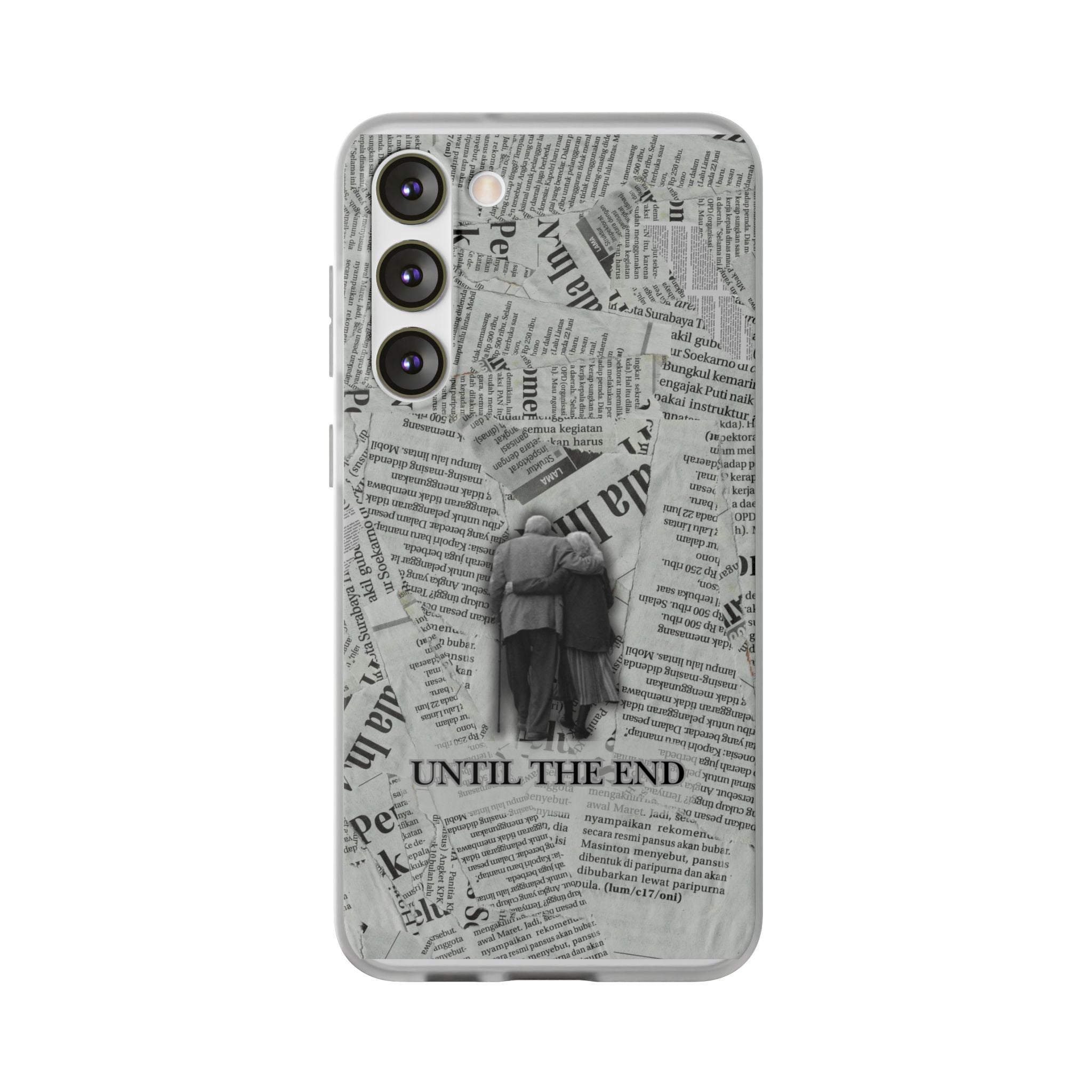 Newspaper Collage 'Until The End' Phone Case - Romantic Vintage iPhone Cover