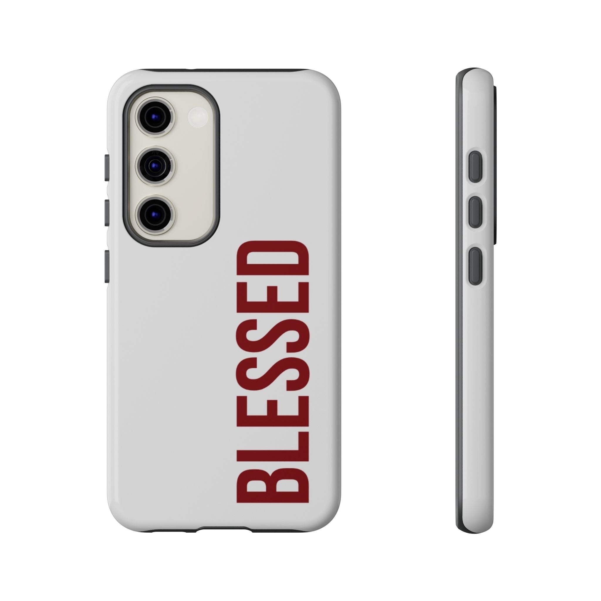 Blessed Vertical Phone Case — Protective Slim iPhone Cover with Red 'BLESSED' Text