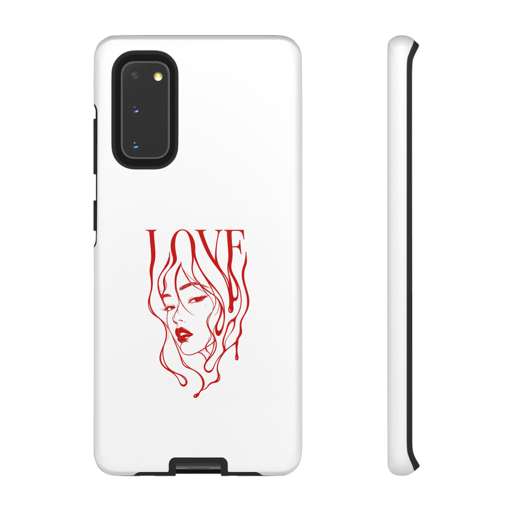 Red Line Art 'Love' Face Design - Tough Case