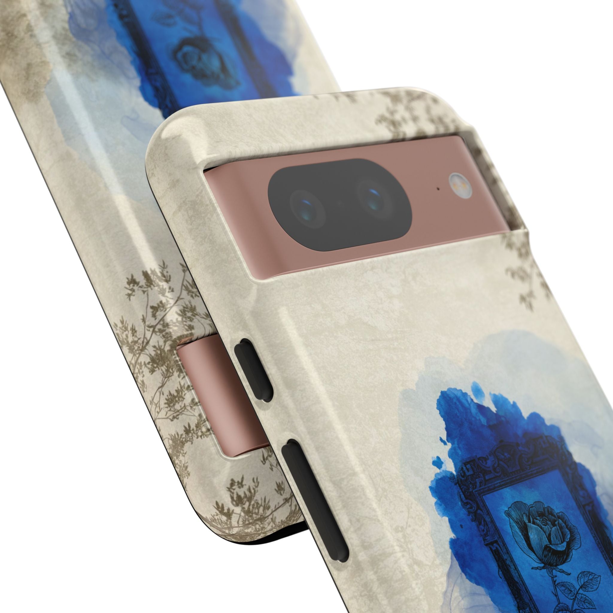 Vintage Blue Rose Phone Case – "Lost in Time" Protective Cover