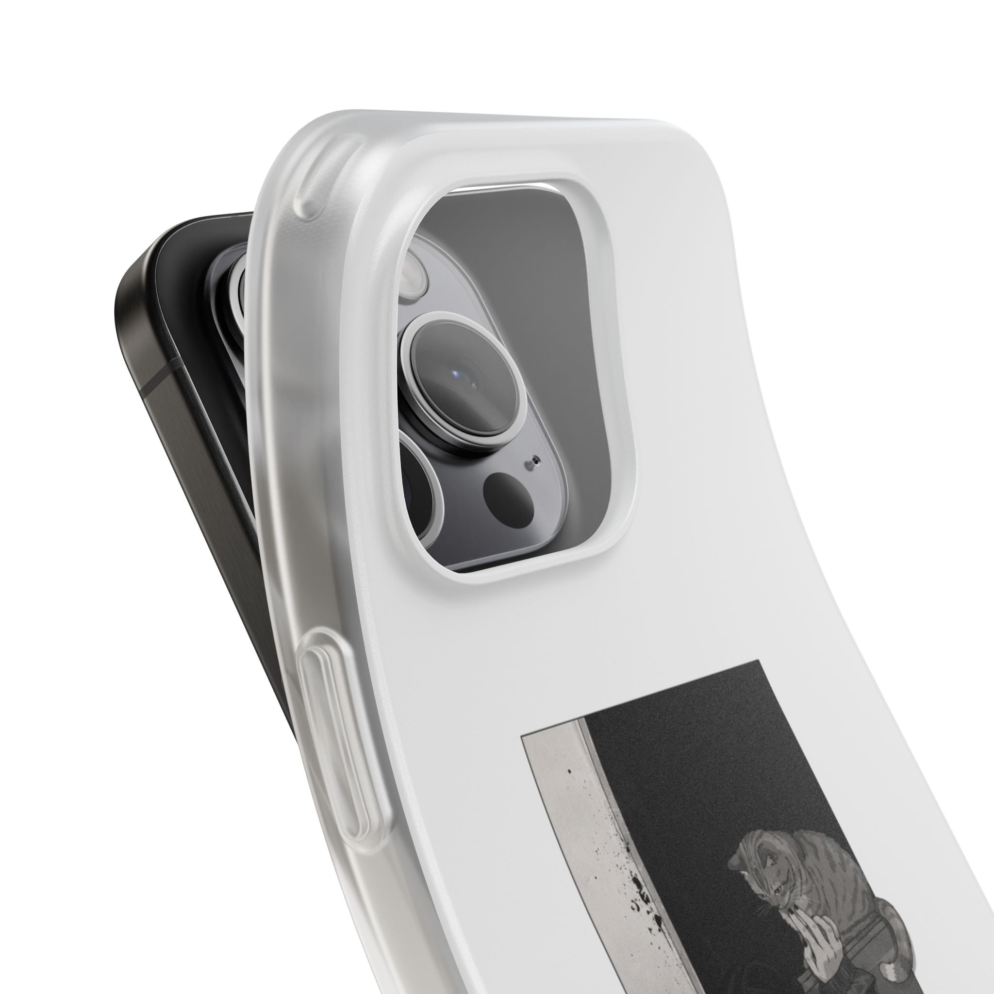 Black & White Cat Window Art Flexi Case