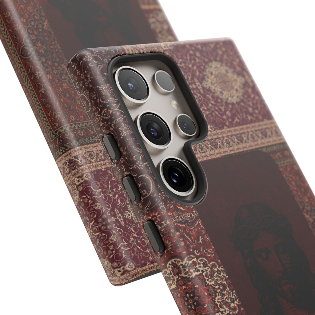 Religious Vintage Rug Phone Case — Jesus Portrait Tough Case