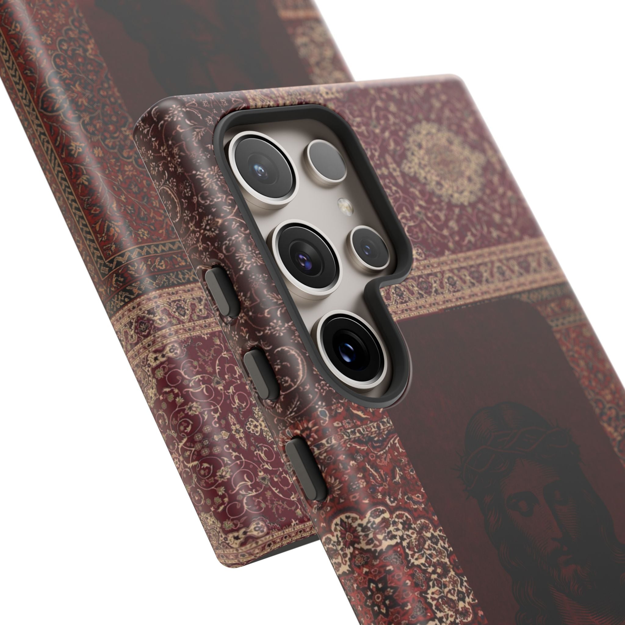 Religious Vintage Rug Phone Case — Jesus Portrait Tough Case