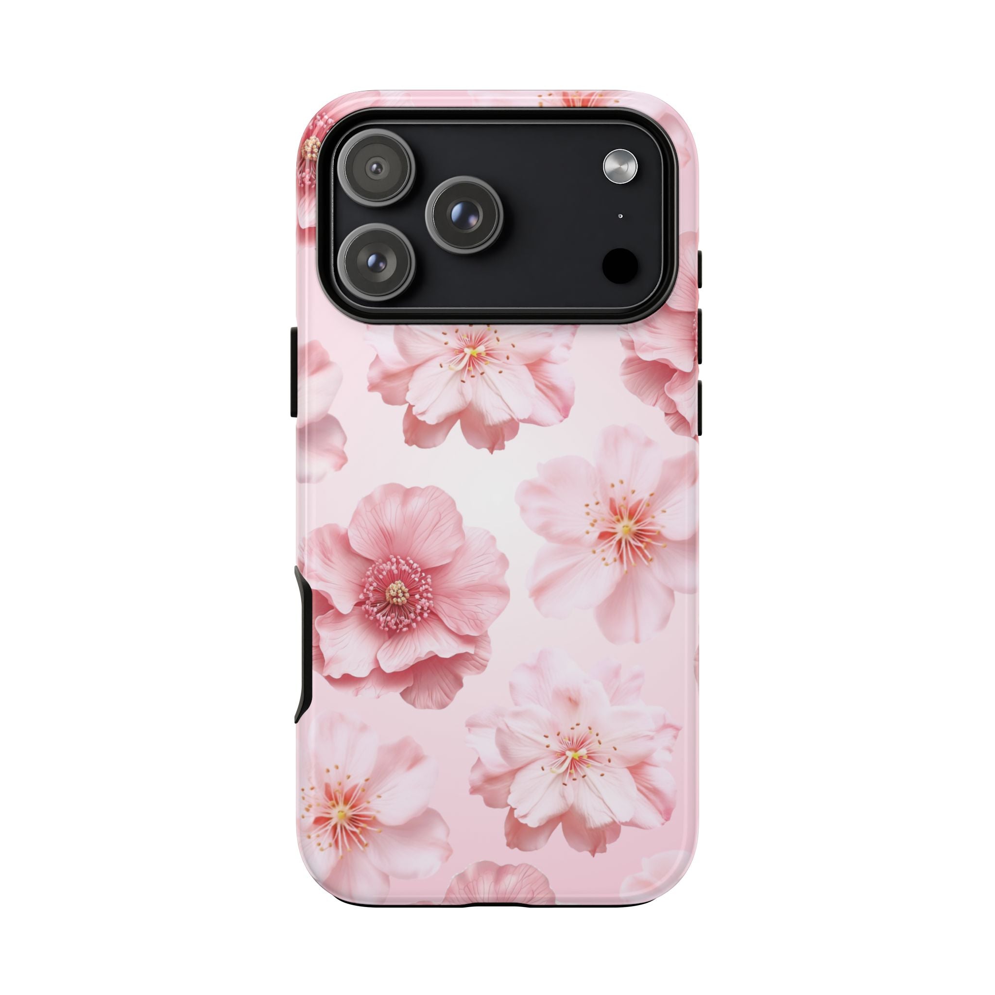 Pink Floral Tough Phone Case — Protective Sakura Blossom Design