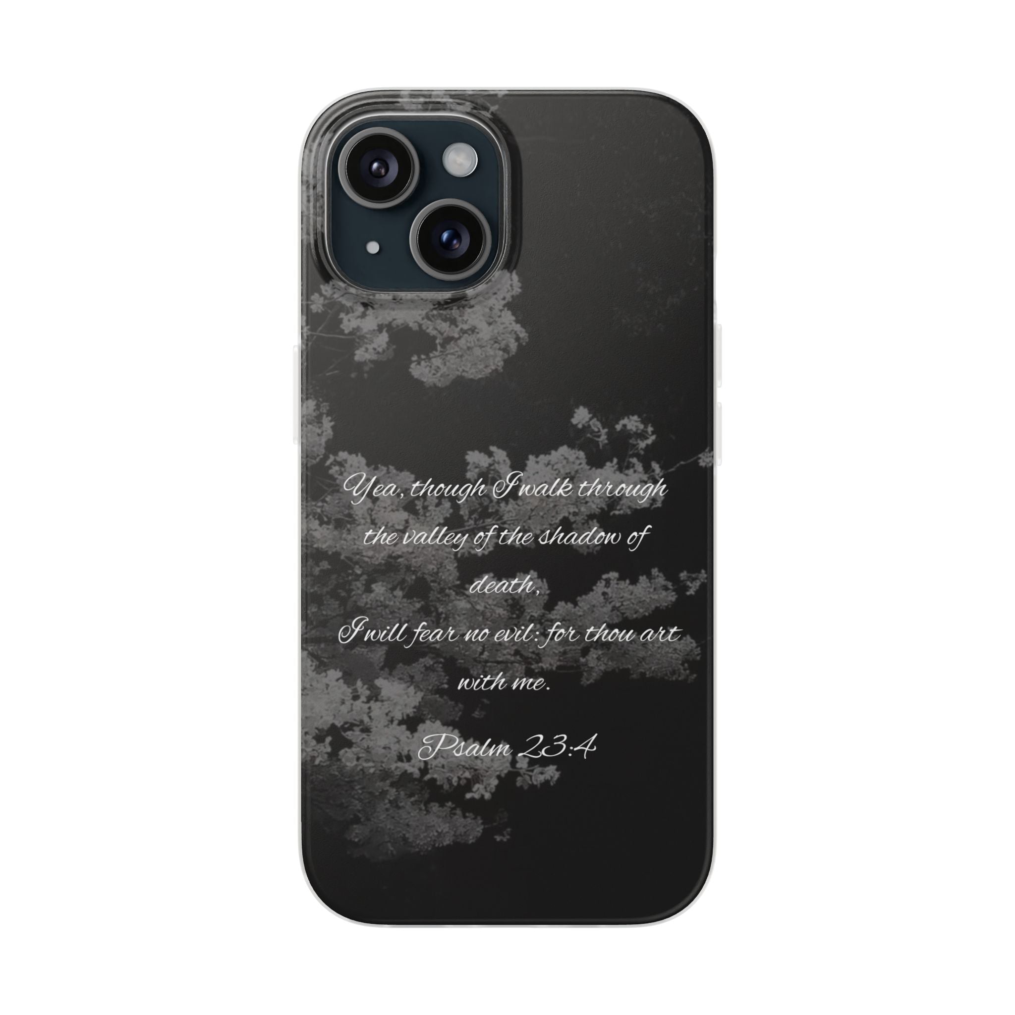 Phone Case — Psalm 23:4 Black Cloudy Faith Design
