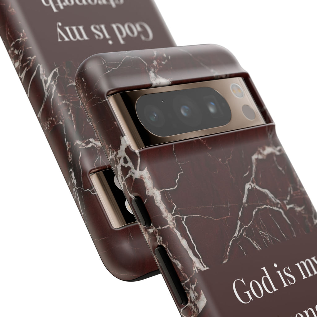 God Is My Strength — Psalm 73:26 Christian Tough Phone Case | Marble Faith Cover