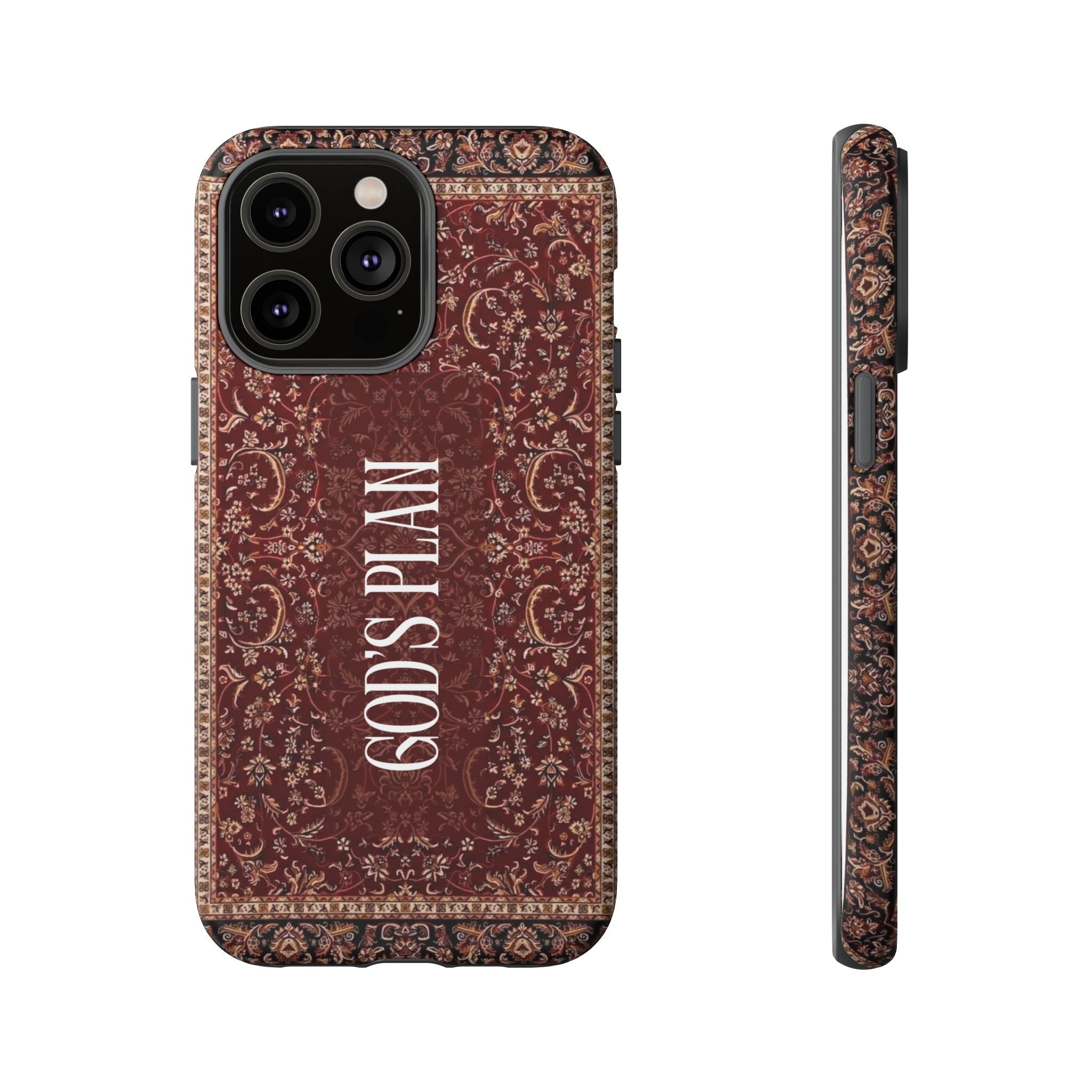 God's Plan — Vintage Tapestry Christian Tough Phone Case | Boho Faith Cover