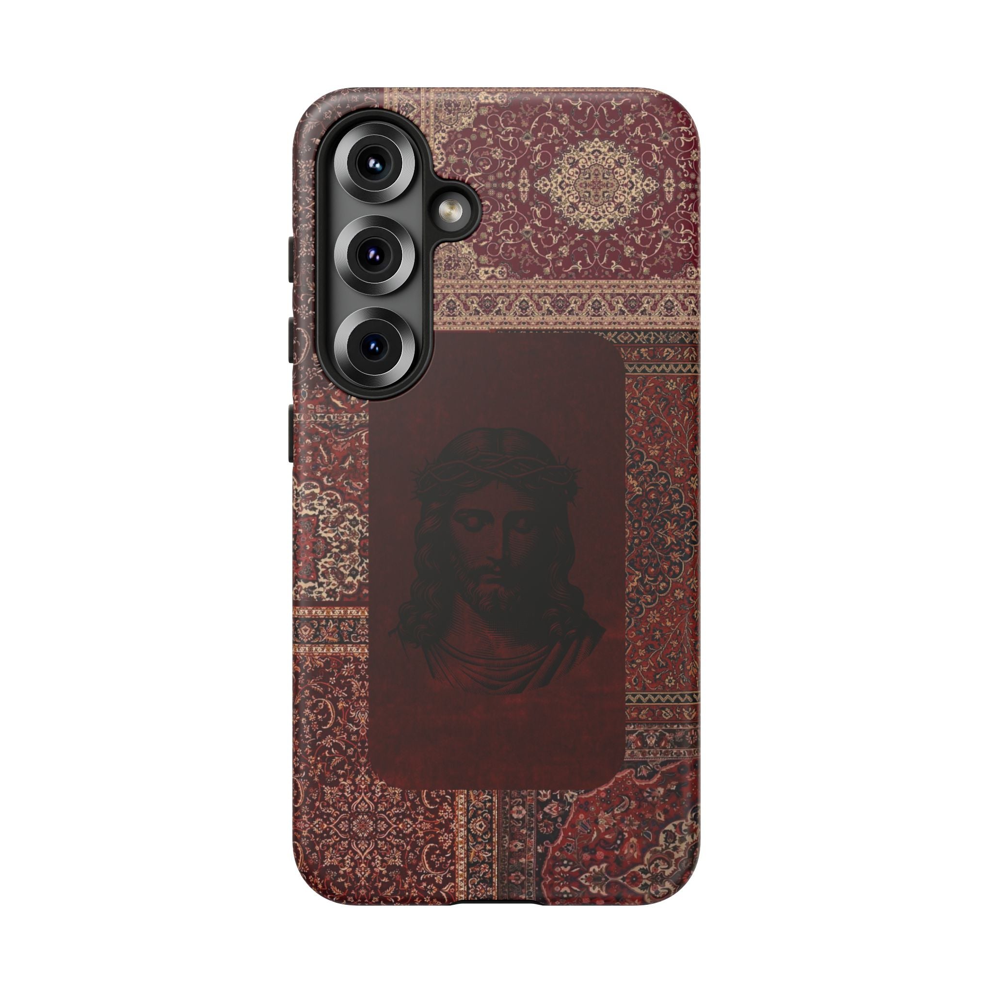 Religious Vintage Rug Phone Case — Jesus Portrait Tough Case