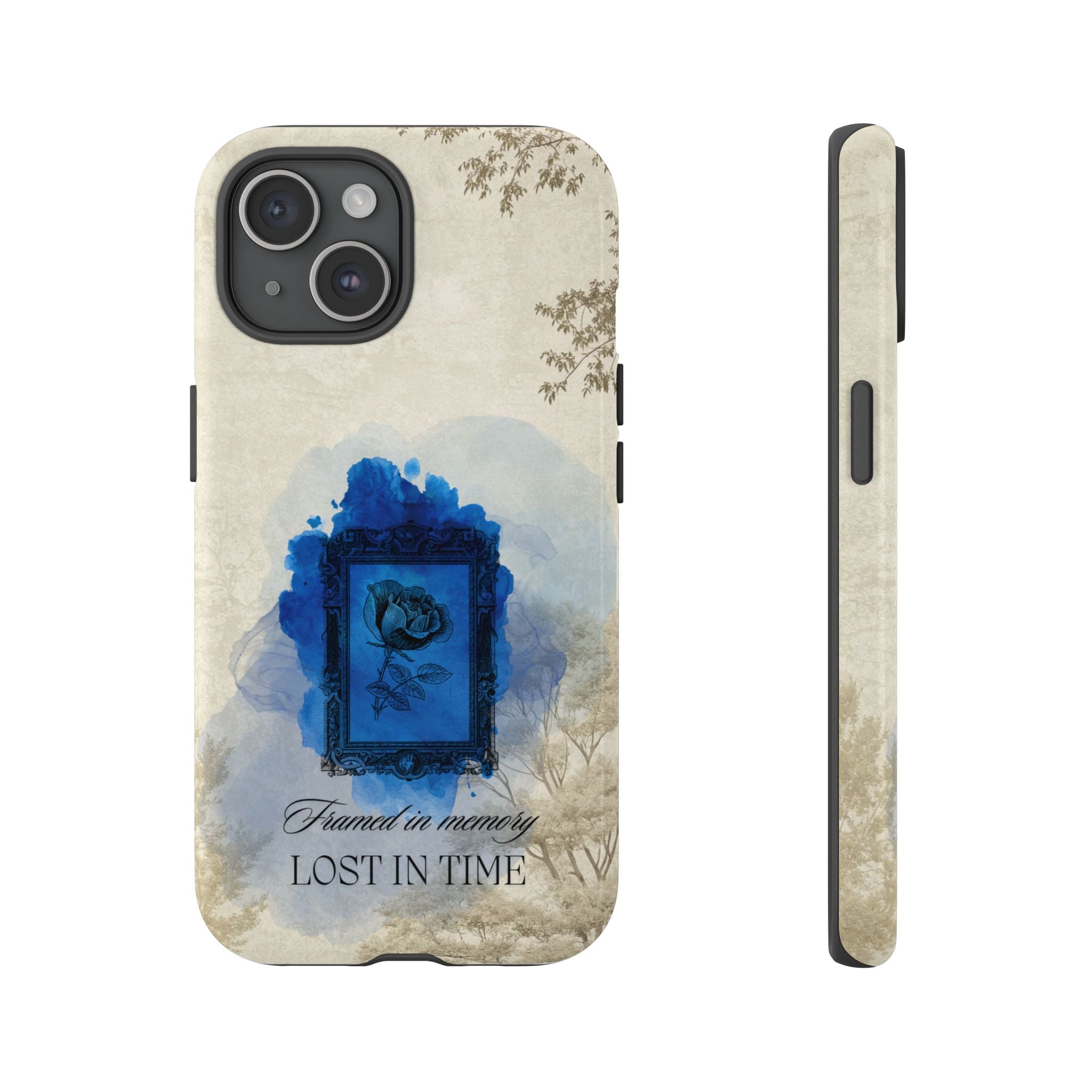 Vintage Blue Rose Phone Case – "Lost in Time" Protective Cover