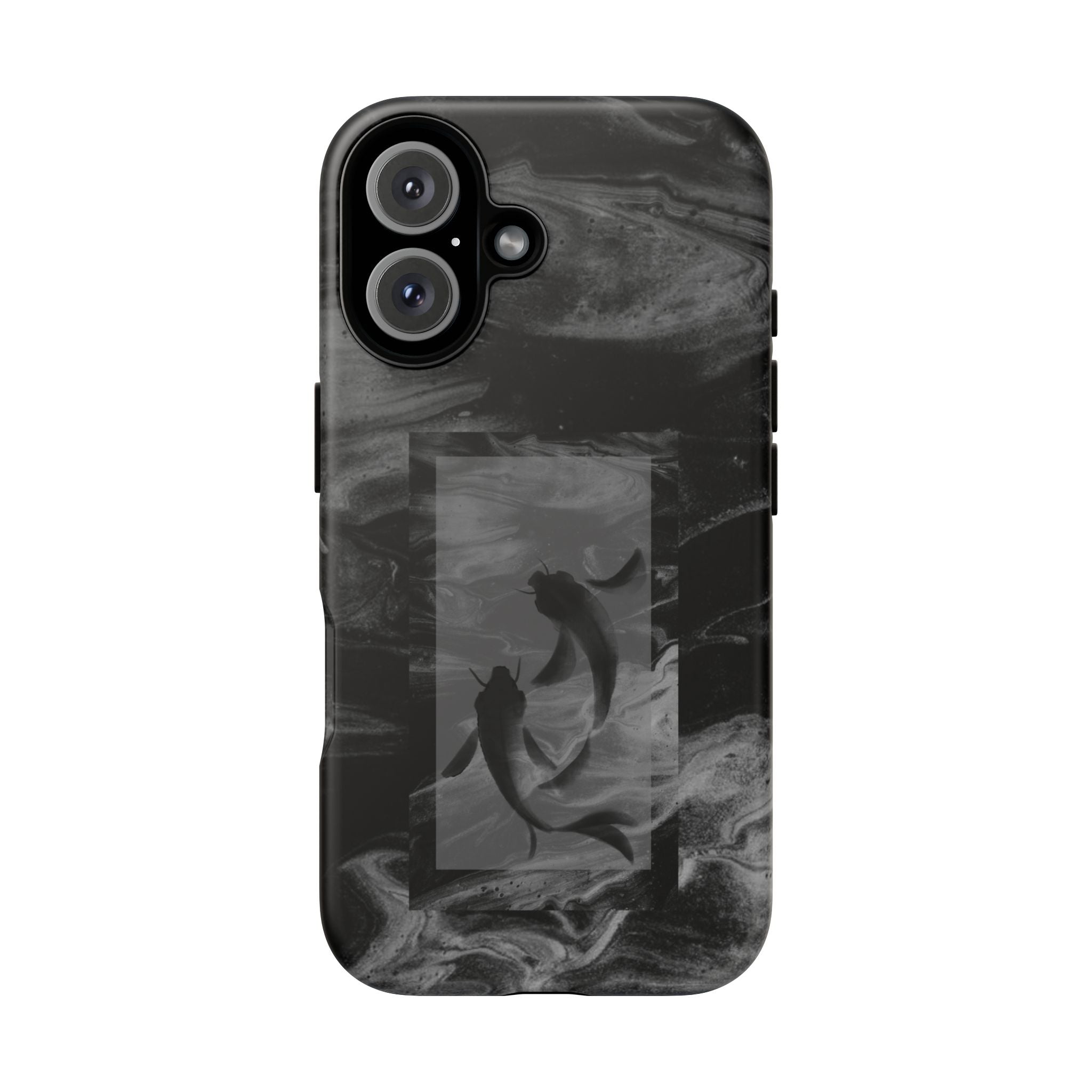 Koi Yin-Yang Marble Phone Case – Black Smoky Art Protection