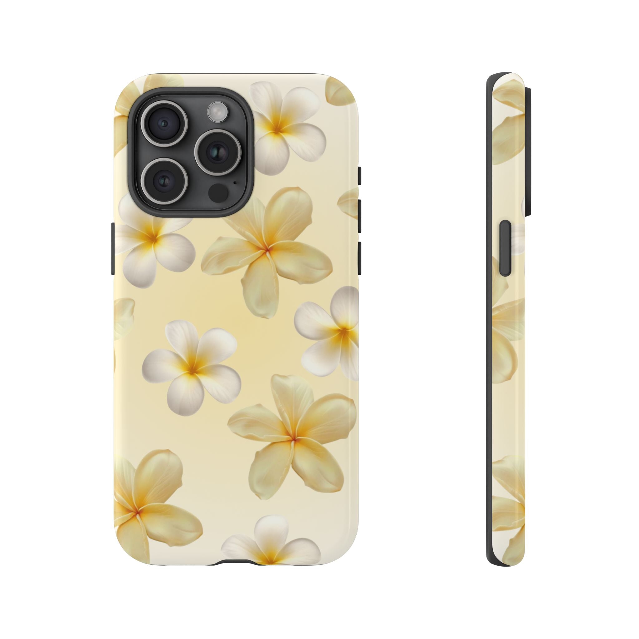 Plumeria Floral Phone Case — Tropical Yellow Hard Phone Cover