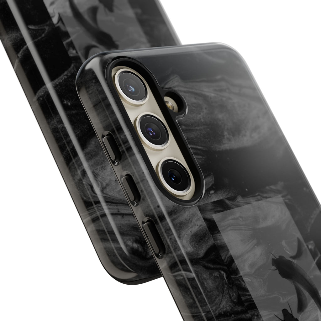 Koi Yin-Yang Marble Phone Case – Black Smoky Art Protection