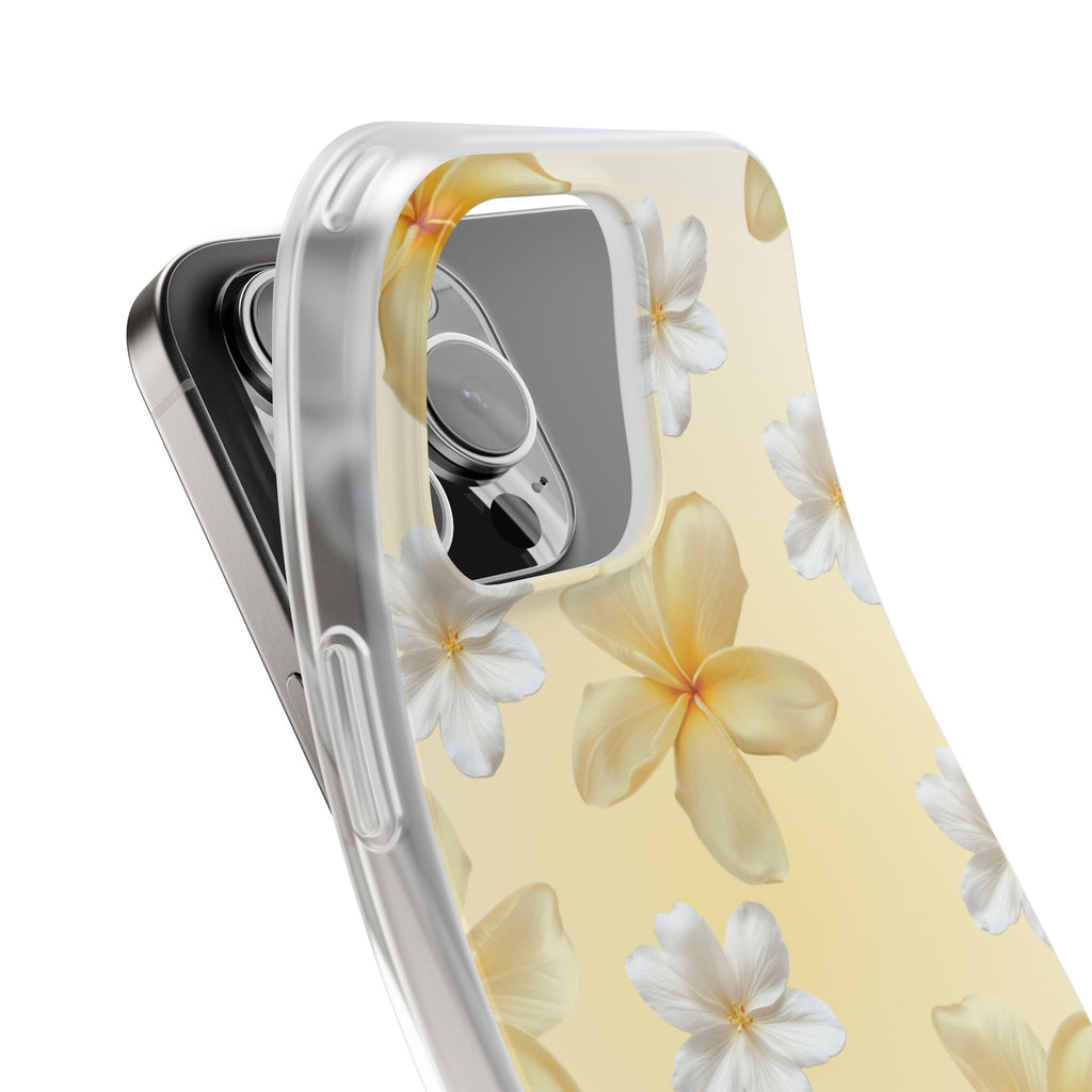 Plumeria Floral Phone Case — Yellow Tropical Flower Protective Case