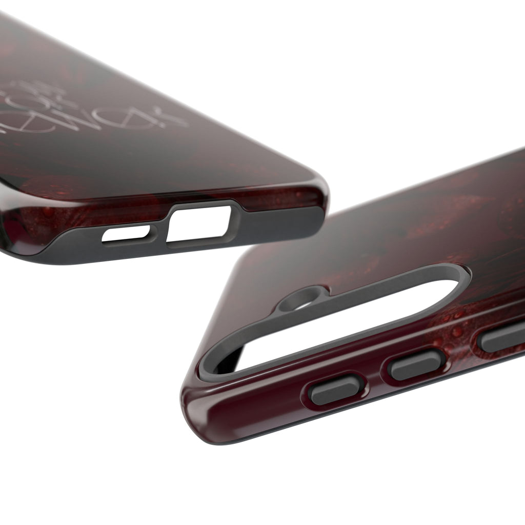 Tough Cases – Burgundy Floral “Now or Never” Protective Phone Case