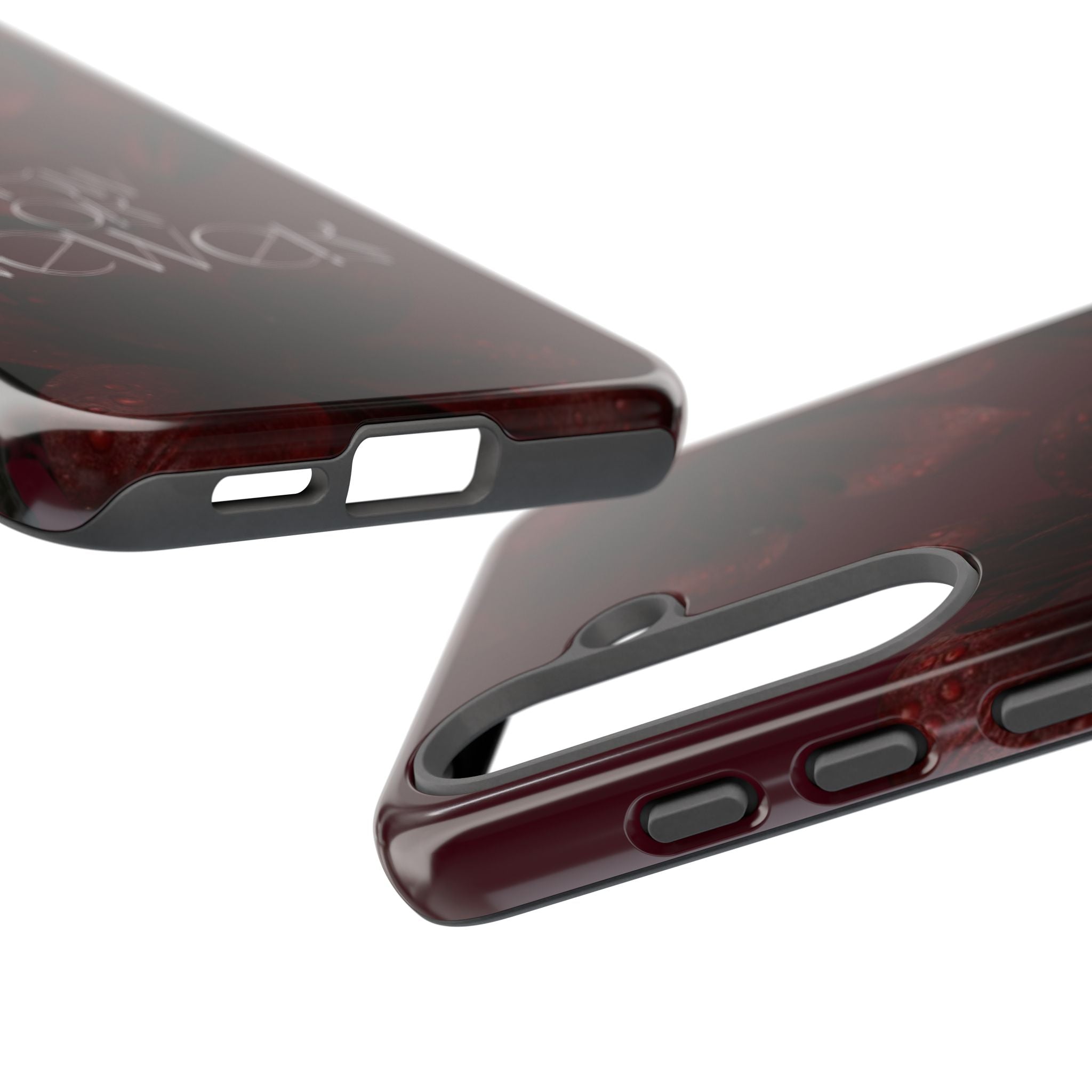 Tough Cases – Burgundy Floral “Now or Never” Protective Phone Case