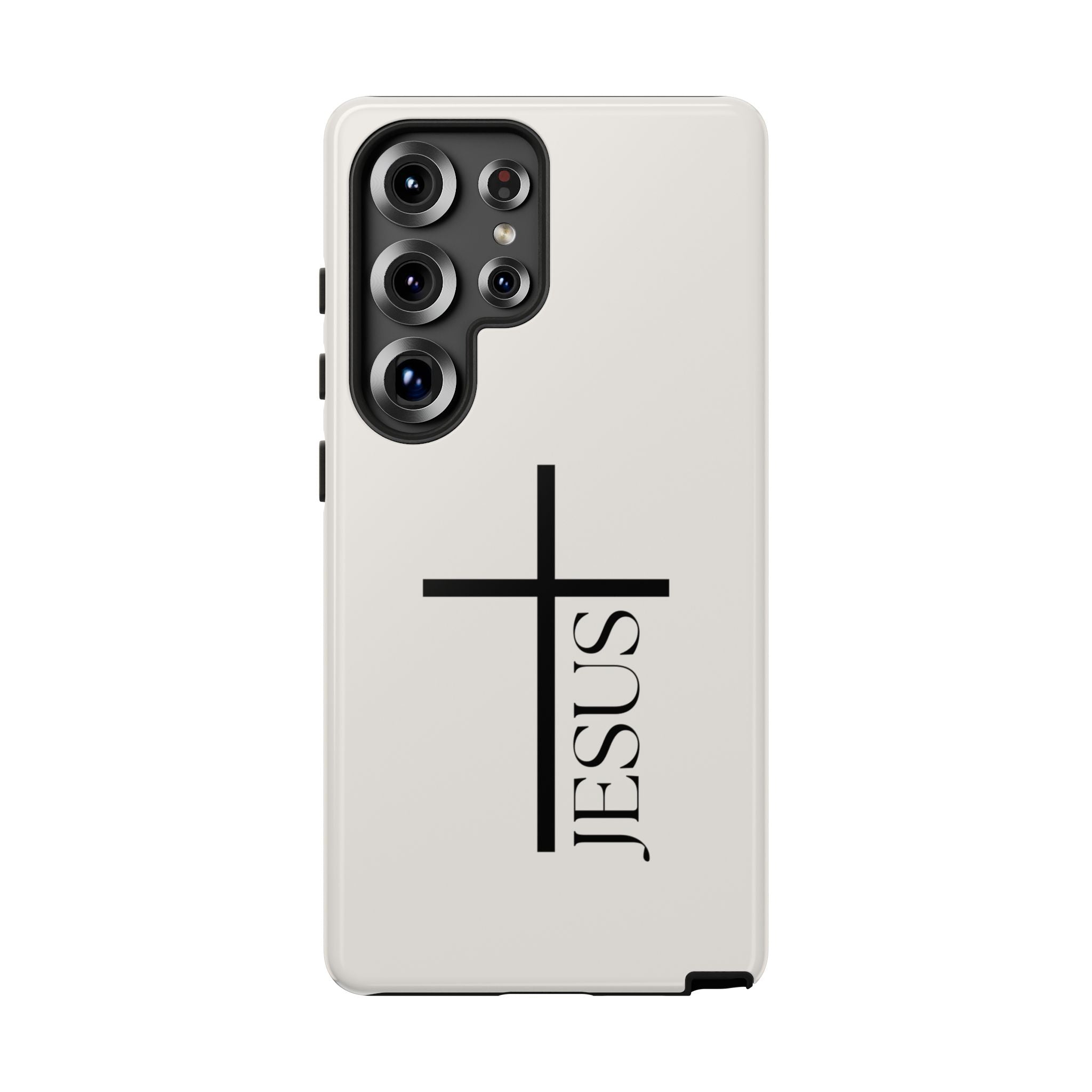 Christian Cross Phone Case - JESUS Vertical Minimalist iPhone Cover