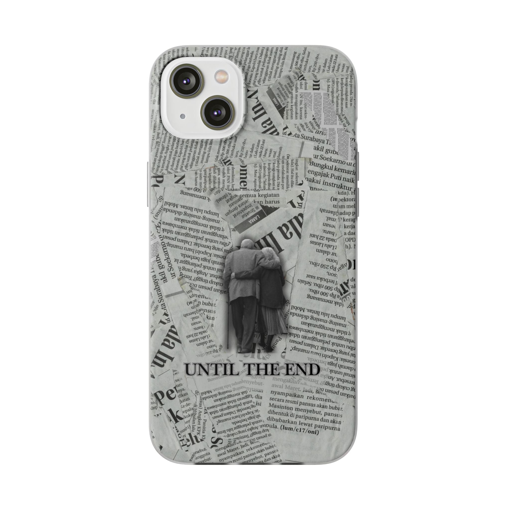 Newspaper Collage 'Until The End' Phone Case - Romantic Vintage iPhone Cover