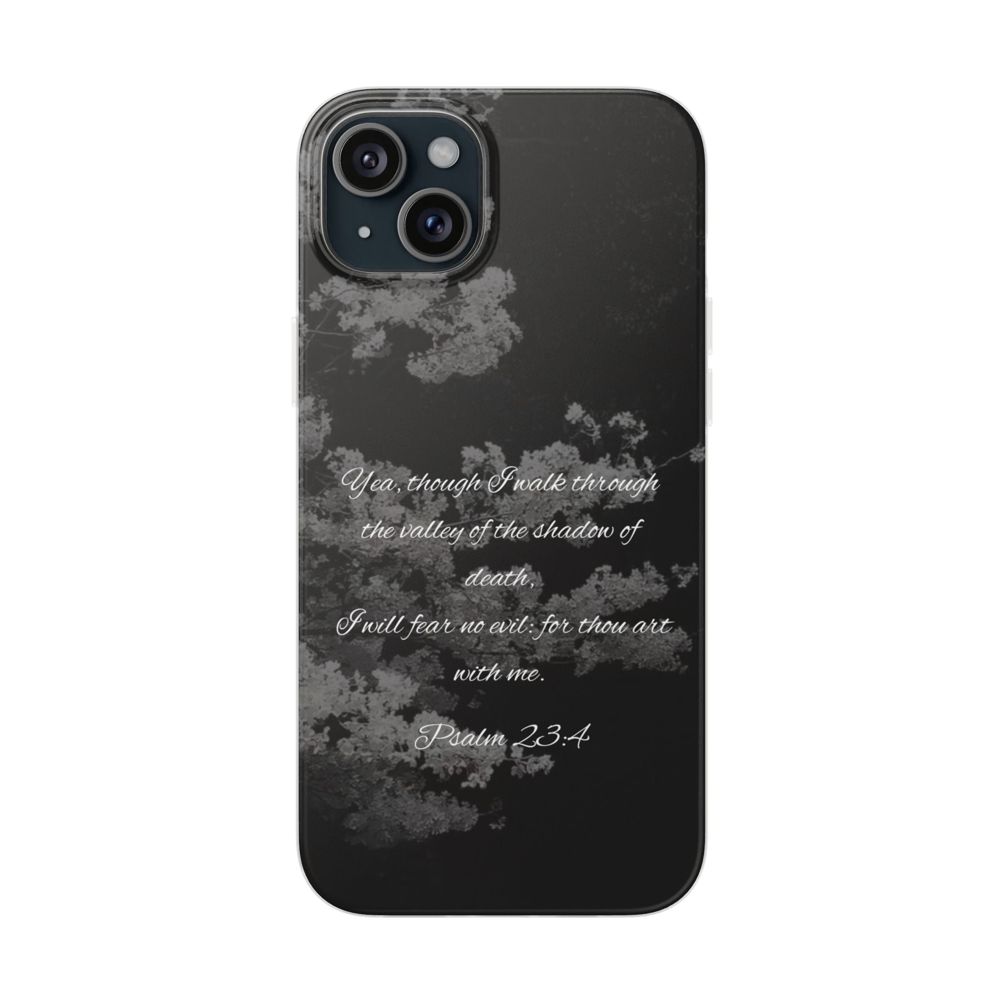 Phone Case — Psalm 23:4 Black Cloudy Faith Design