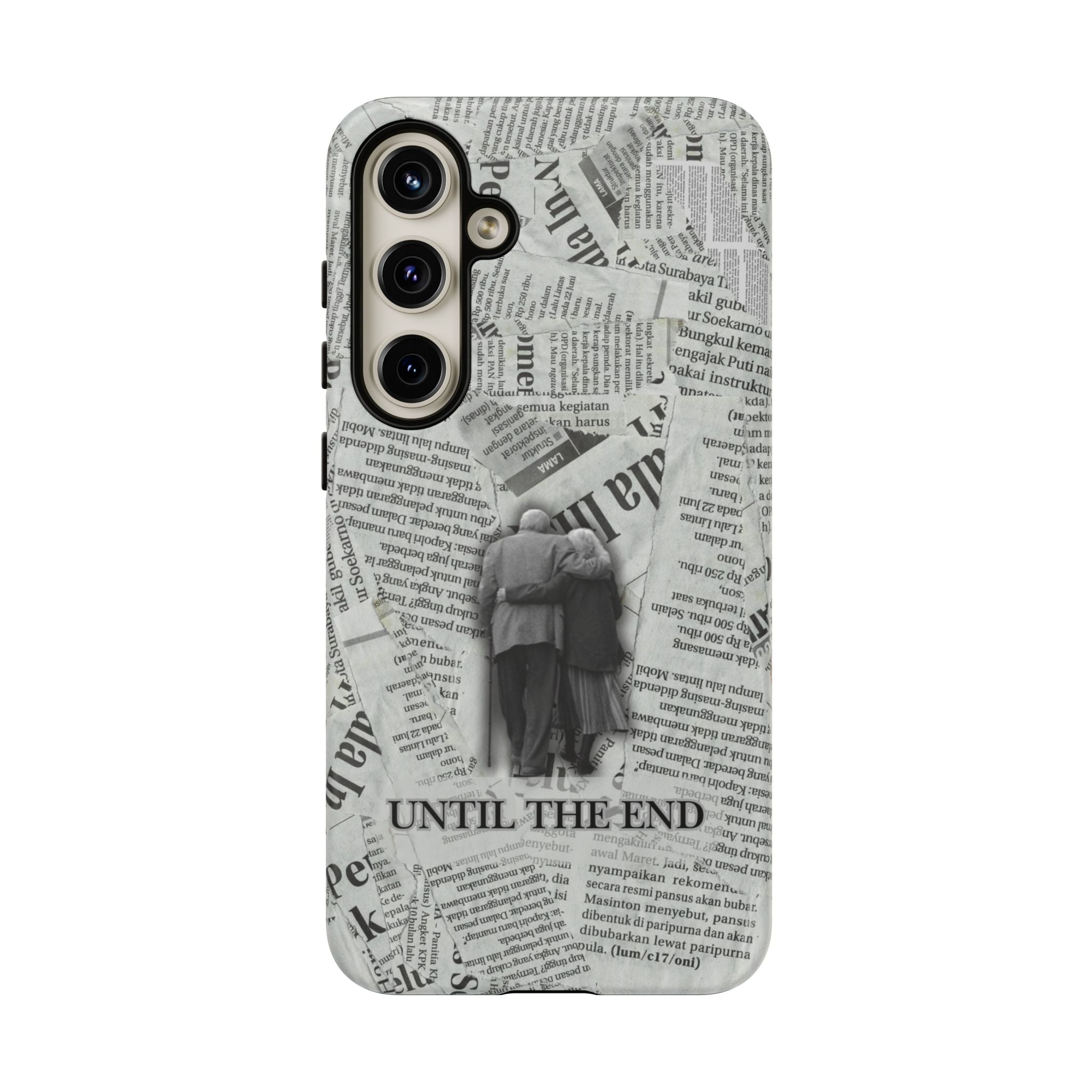 Until the End Newspaper Collage Phone Case