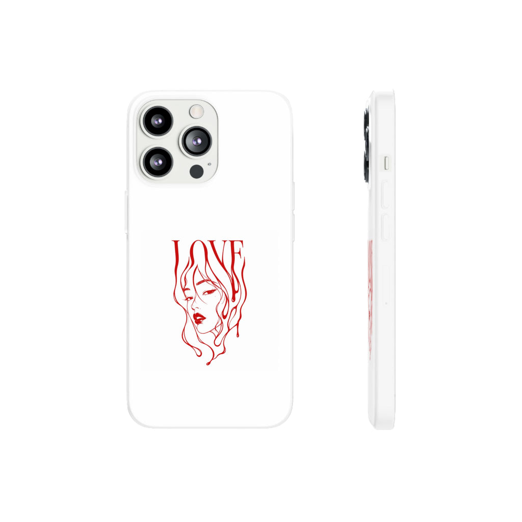 Red Line Art 'LOVE'  Face Design - Flexi Case