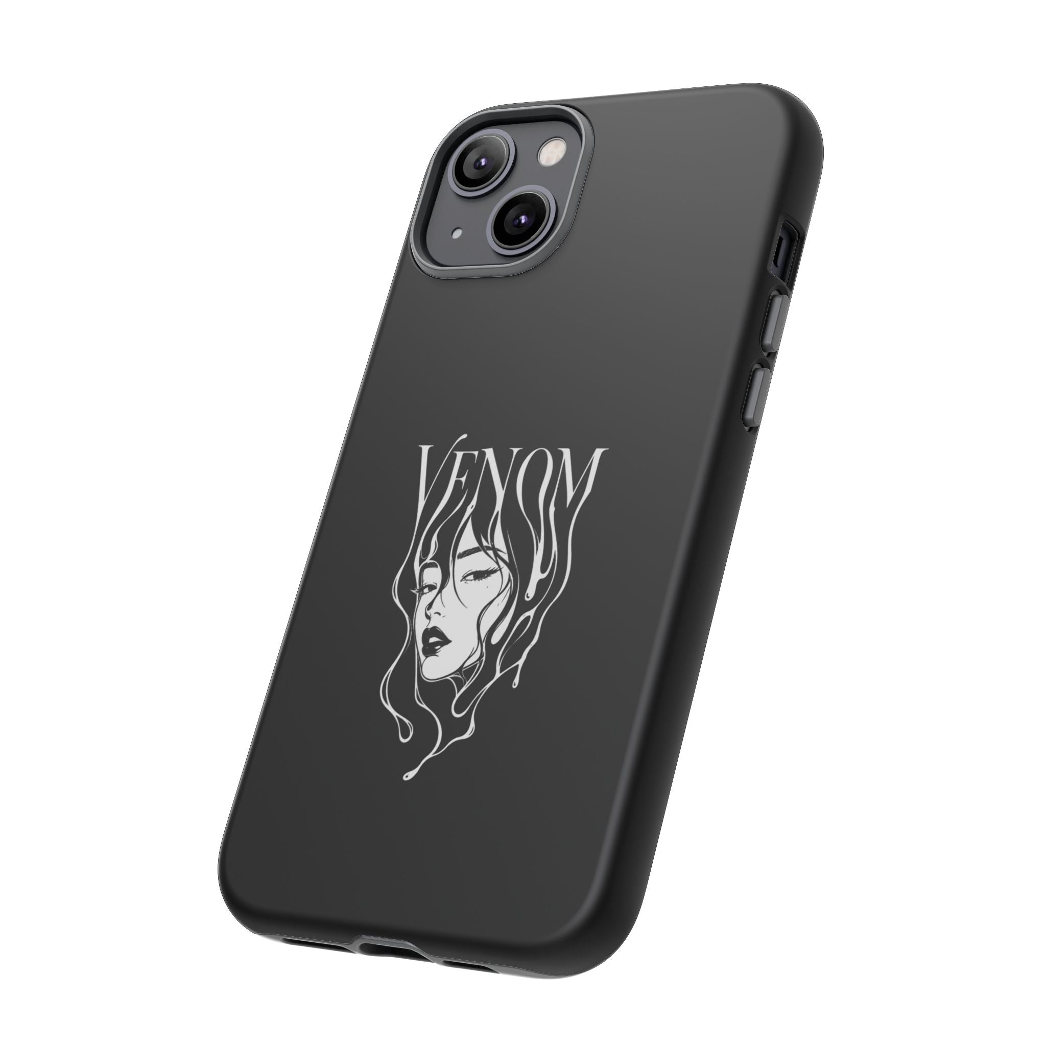 Venom Goth Phone Case — Black Protective Tough Case with Dark Femme Artwork