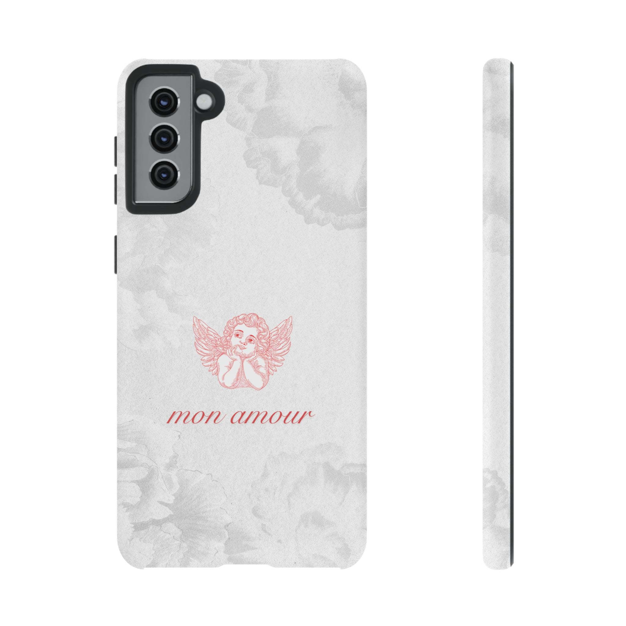 Tough Case — 'mon amour' Pink Cherub Floral Phone Case