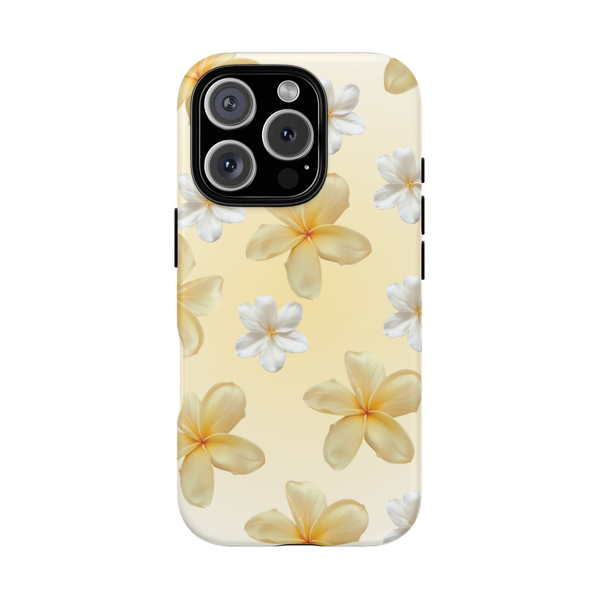 Plumeria Floral Tough Phone Case — Yellow Tropical Protection