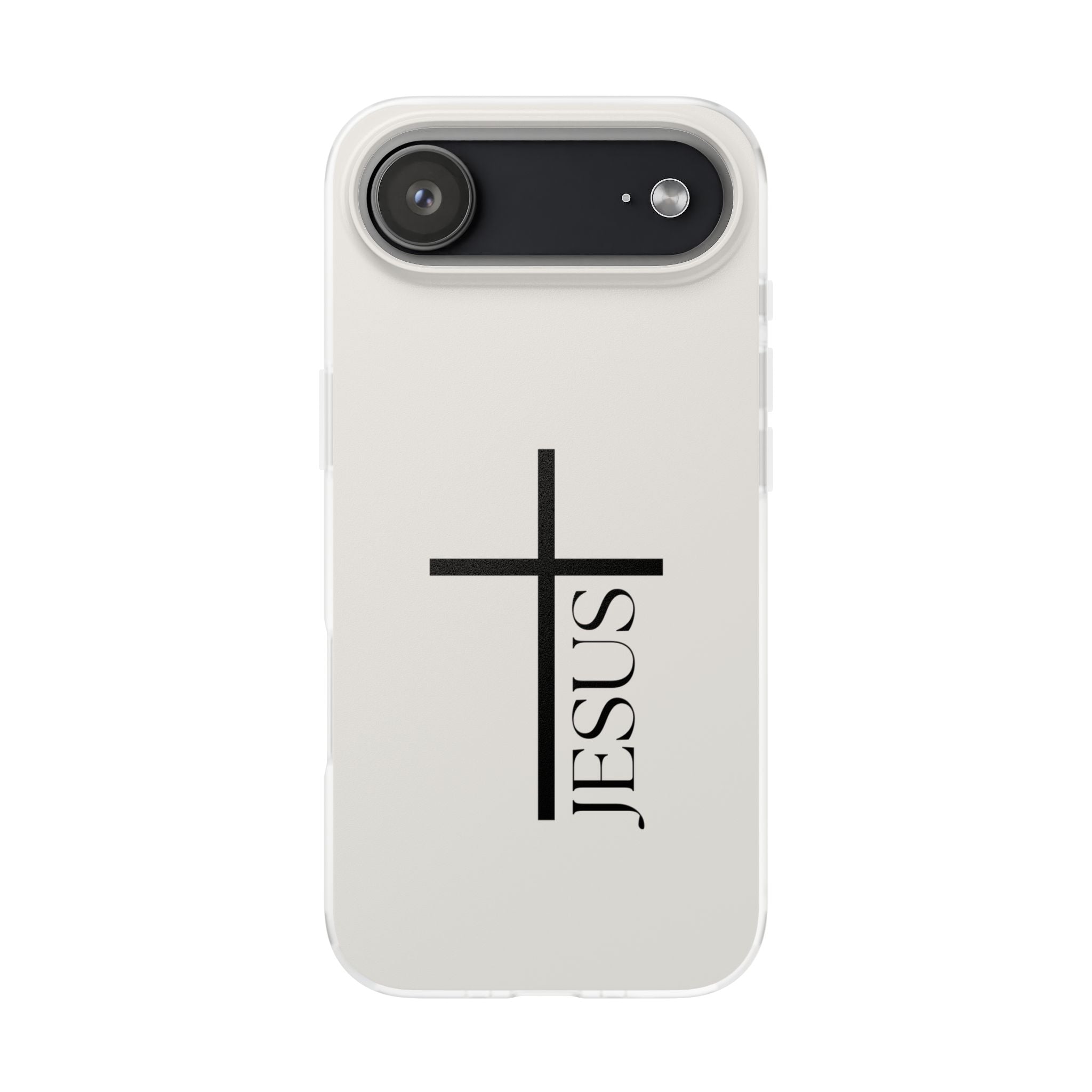 Christian Cross Phone Case - JESUS Vertical Minimalist iPhone Cover